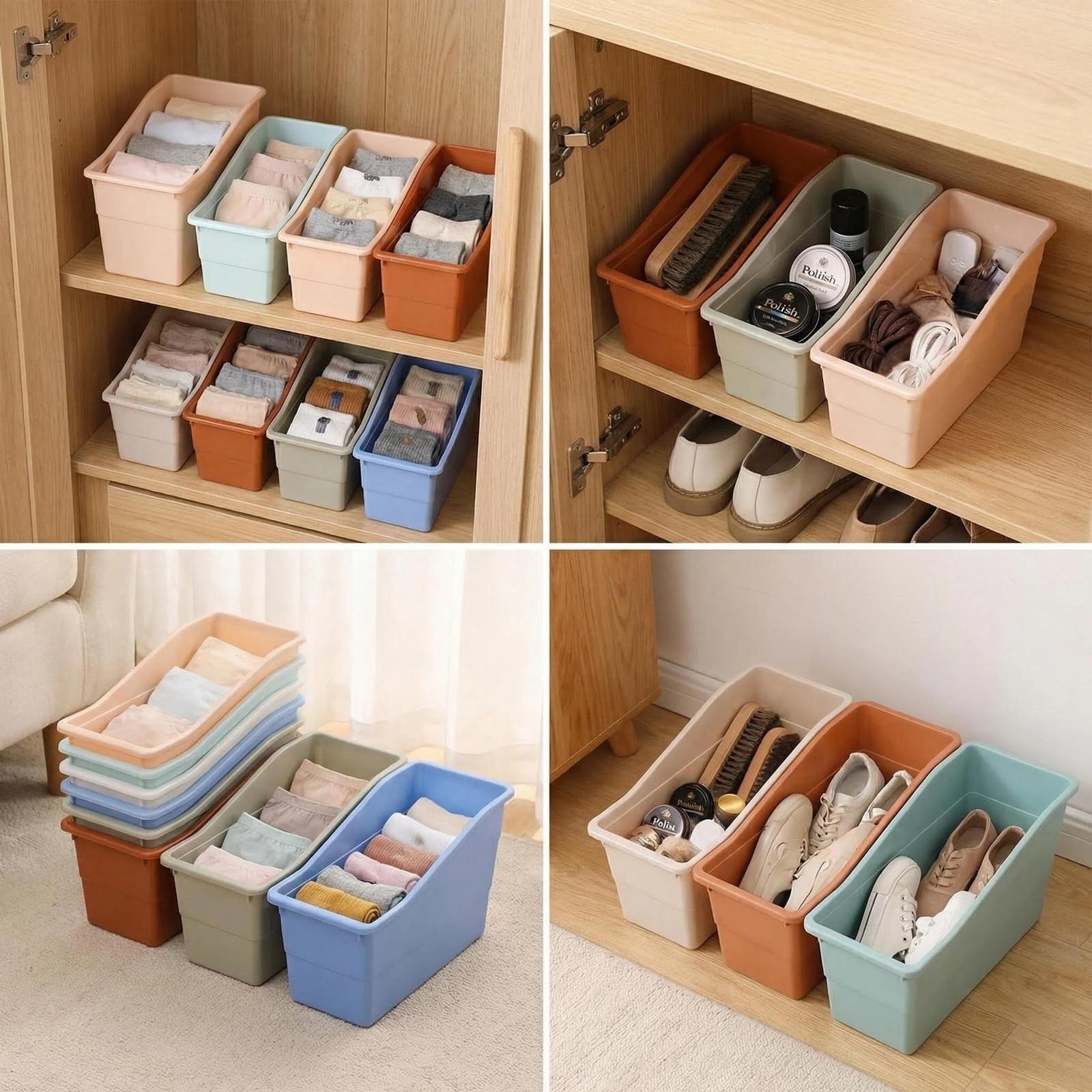 6 PCS Magazine Holders Book Bins Plastic Binder Organizers Pastel Colors
