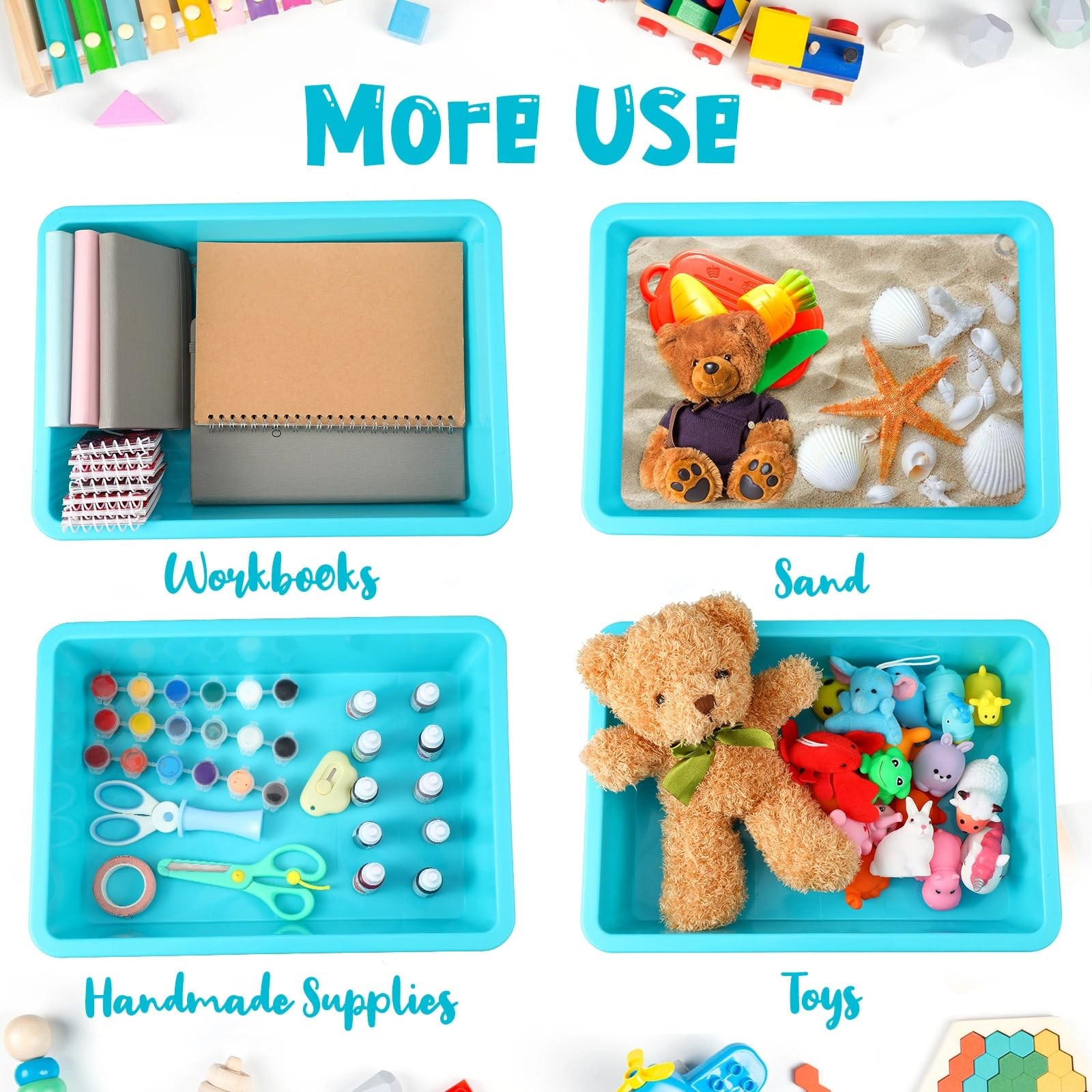 10 PCS Flat Storage Tray Organizer Bin Letter Size Paper Plastic