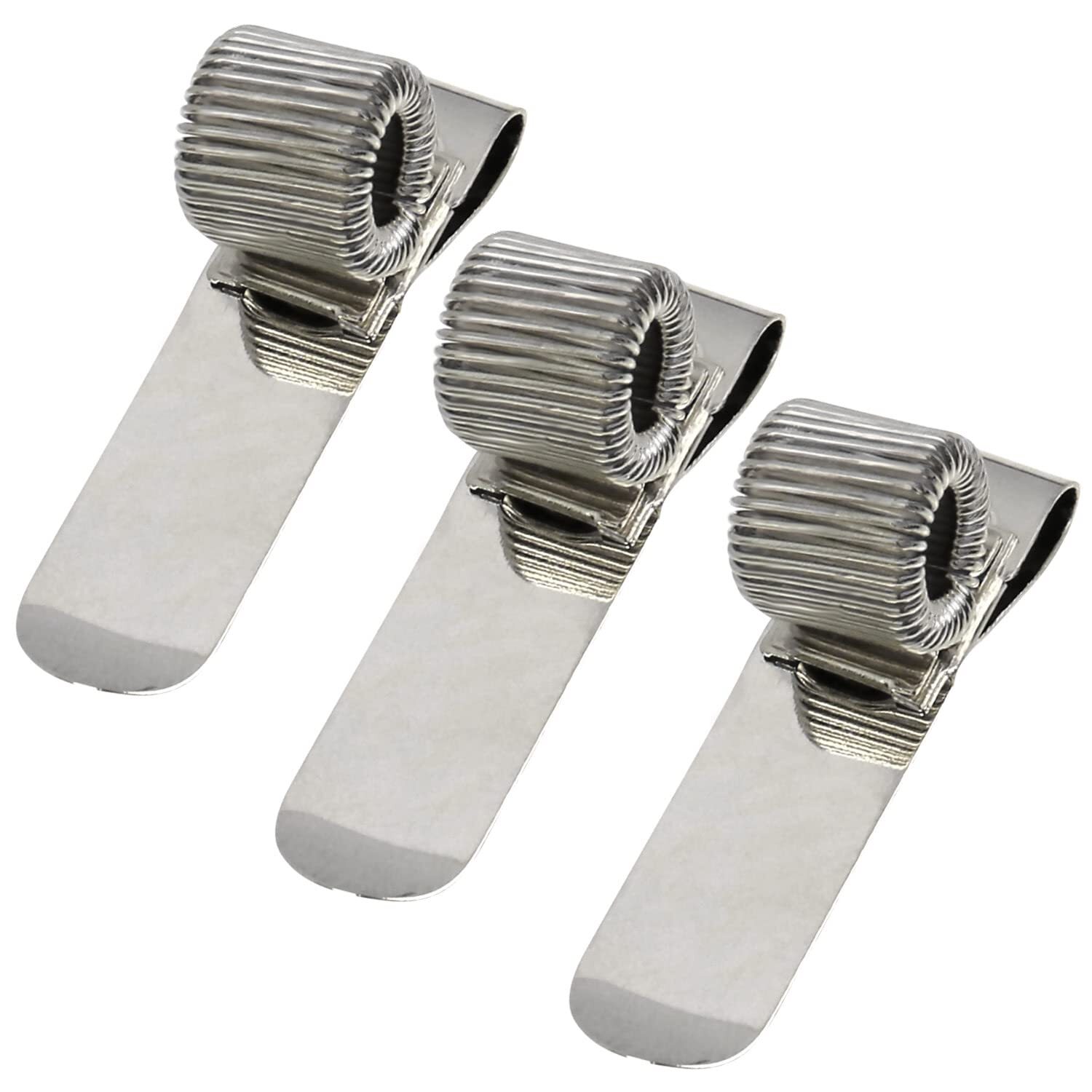 3 Pack Stainless Steel Pen Holder Clips with Spring for Clipboard Notebook