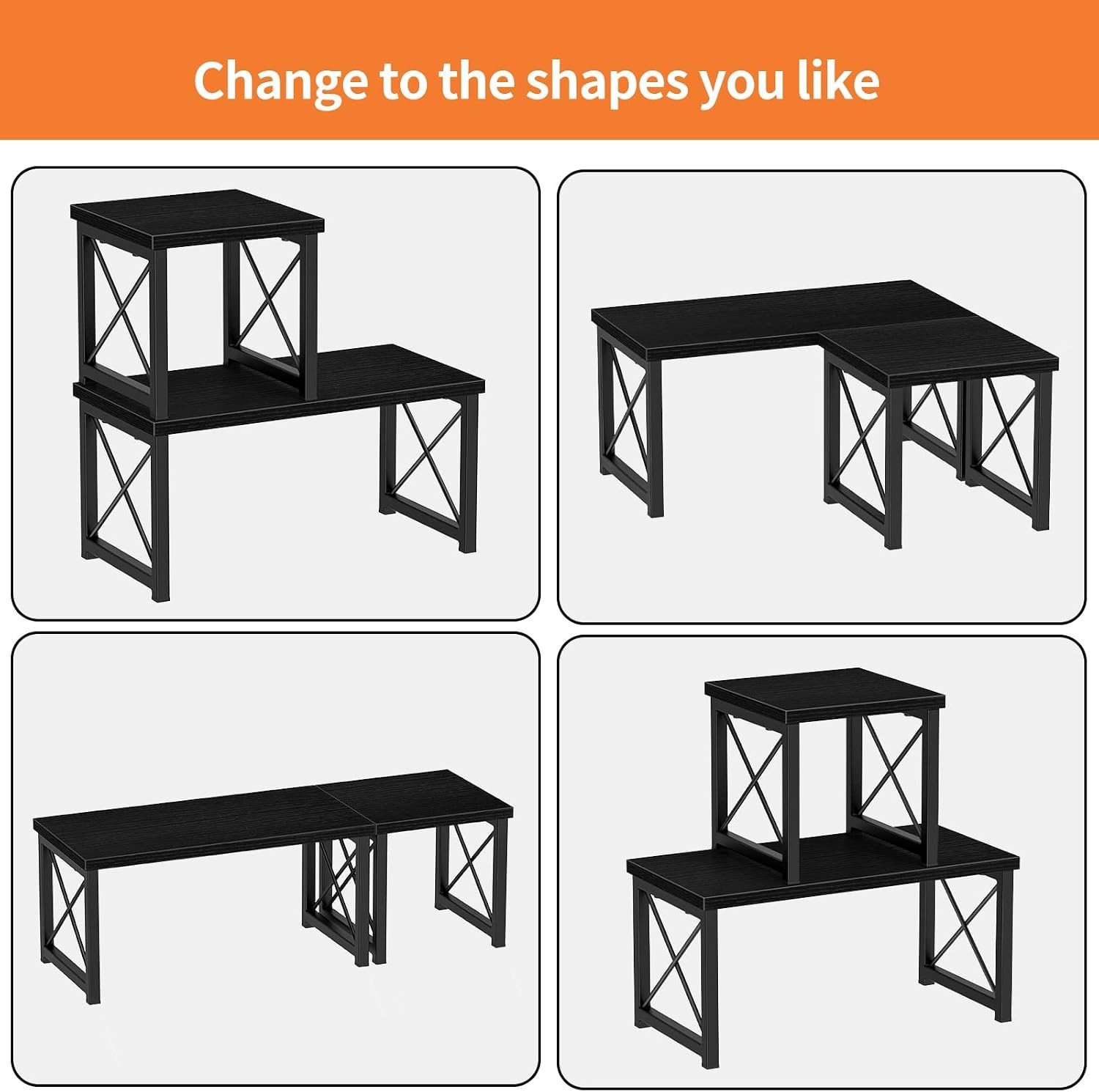 Versatile 2 Tier Desk Organizer, Freestanding Shelf – Black