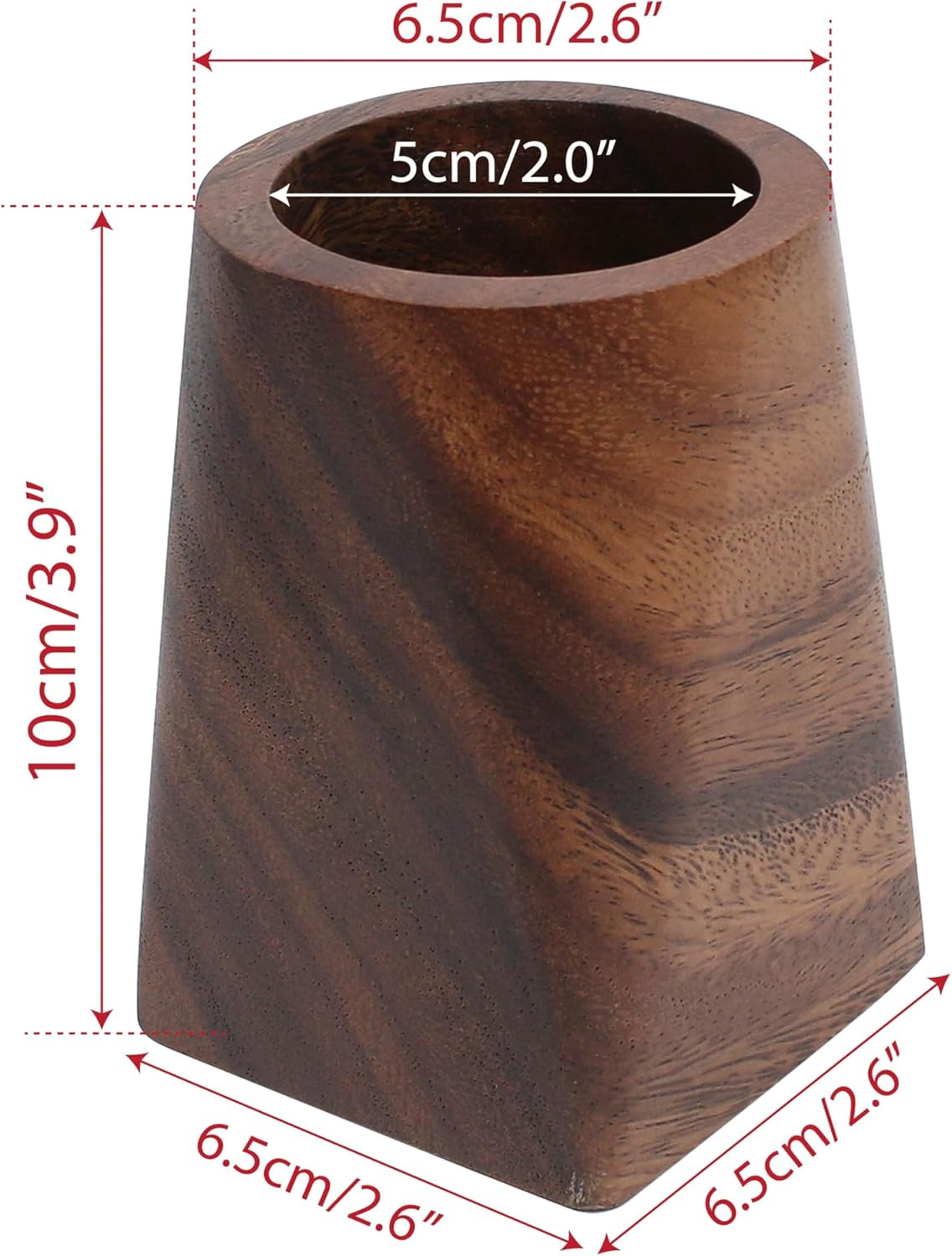 Wooden Pencil Holder Walnut Wood Pen Cup Desk Accessories 4 Inch Organizer Ca