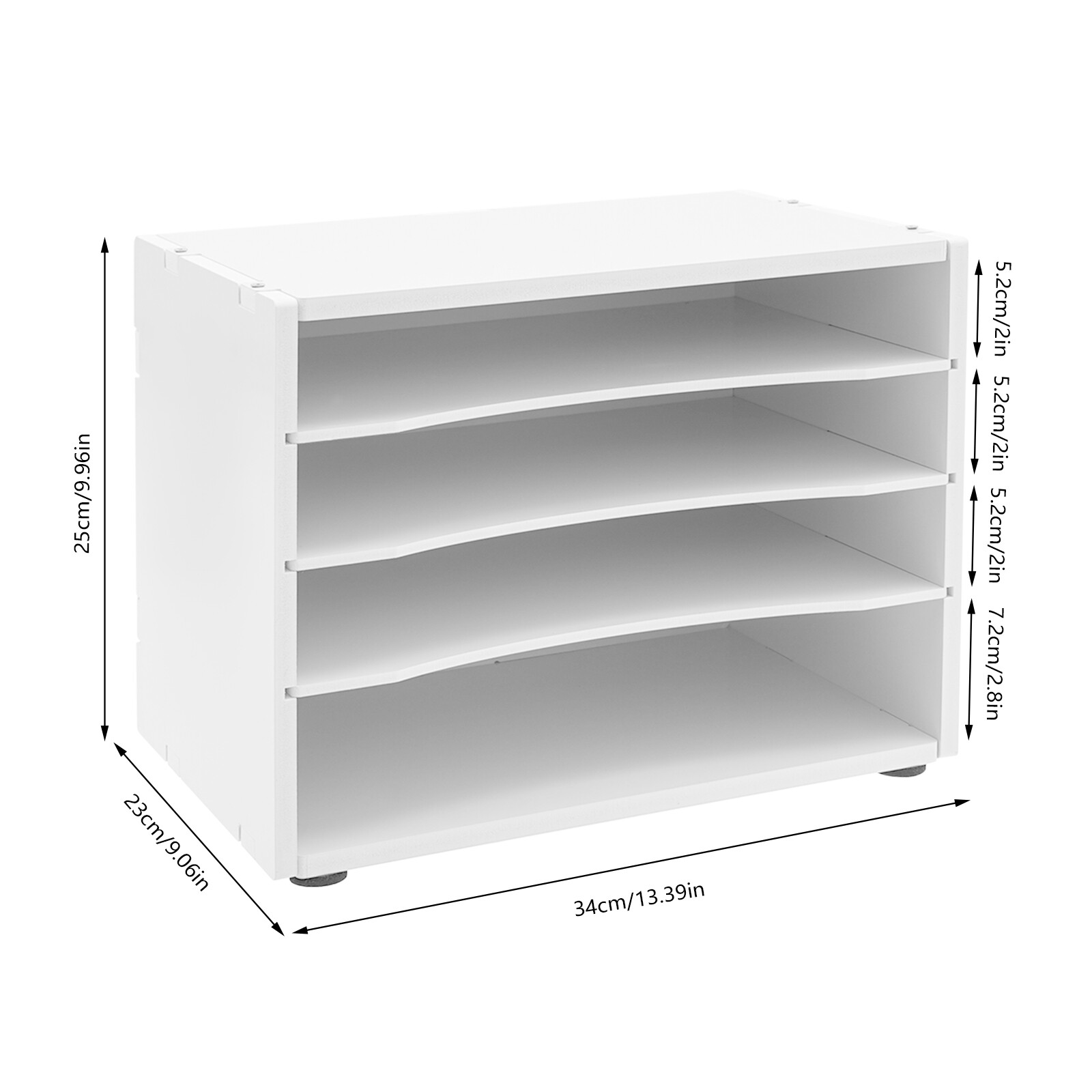 Desktop Organizer 2 Pack 4 Compartment File Sorter White Office Desk Accessories