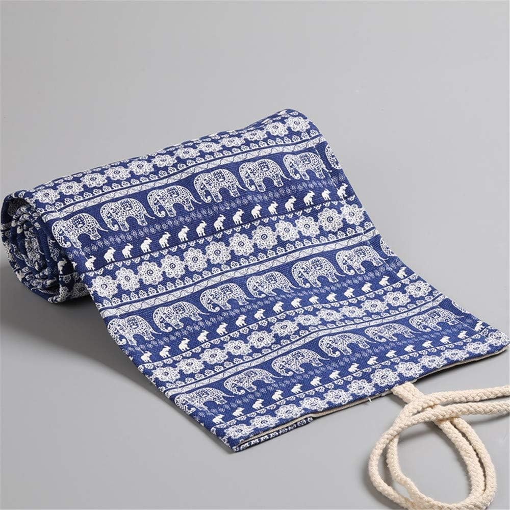 Durable 48-Slot Pencil Wrap in Calf Elephant Print – Perfect for Creative Minds