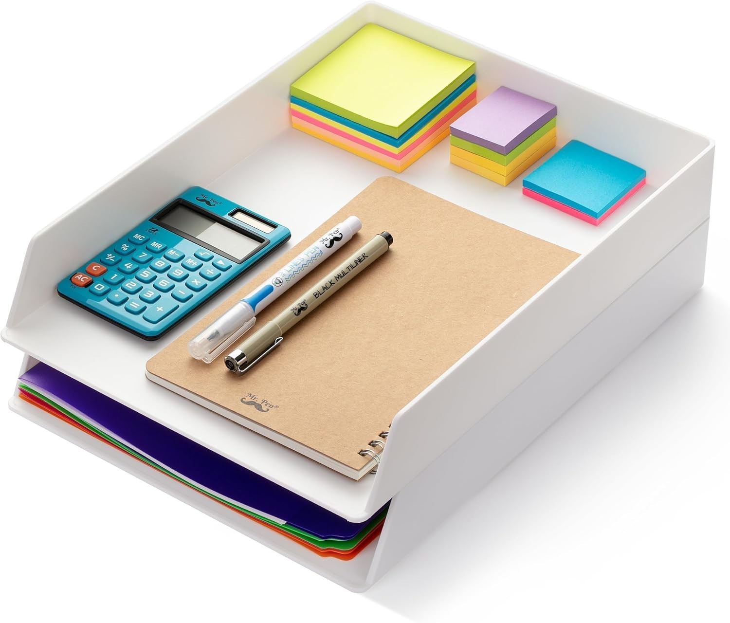 – Letter Tray Desk Organizer Plastic 2 Pack White File Organizer Desk Paper