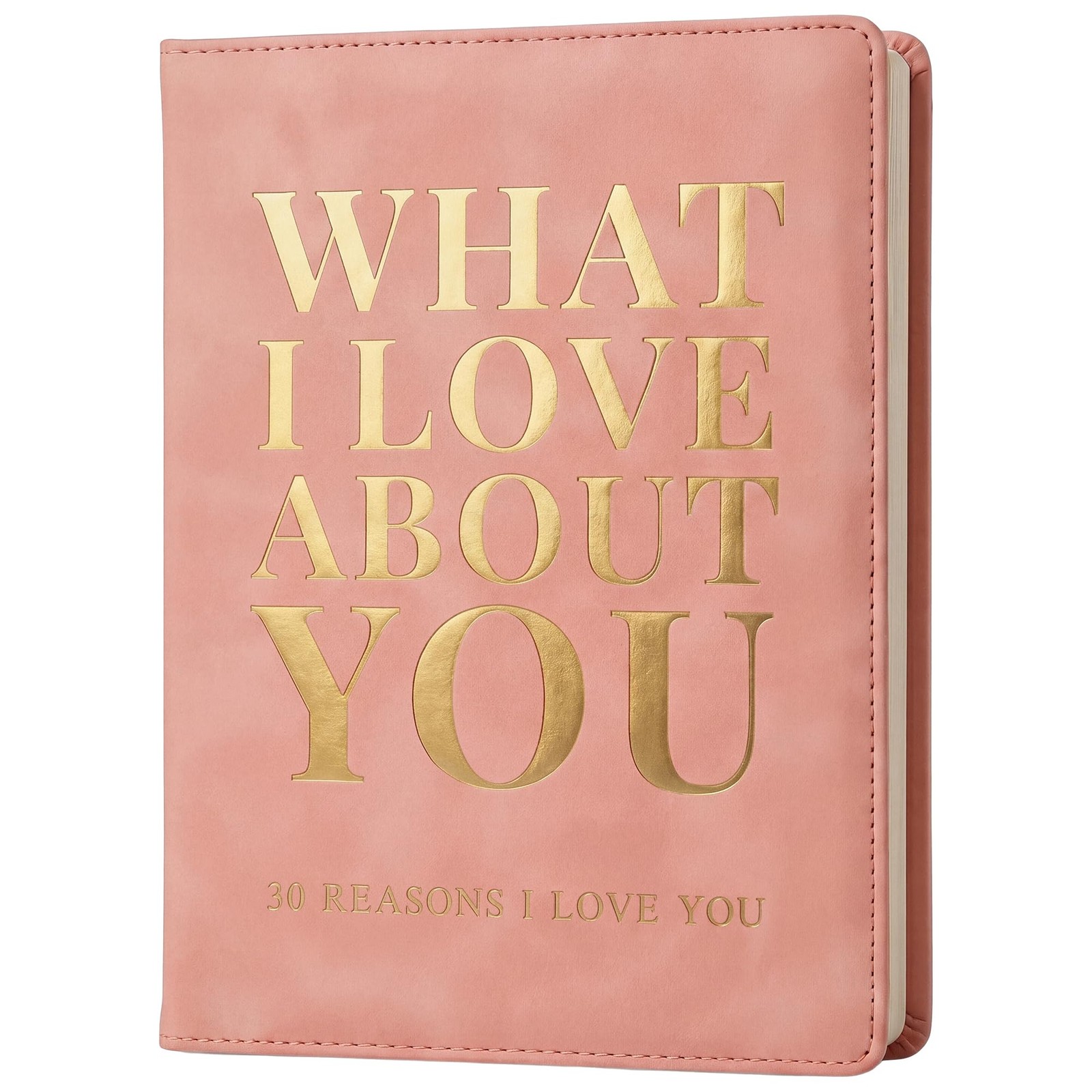 YOELOVE What I Love About You Leather Book – 30 Reasons Why I You, Pink