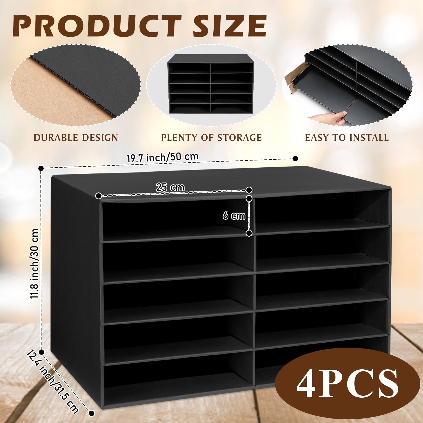 4 Pieces Cardboard Paper Organizer, Classroom Mailboxes, Construction Paper S…