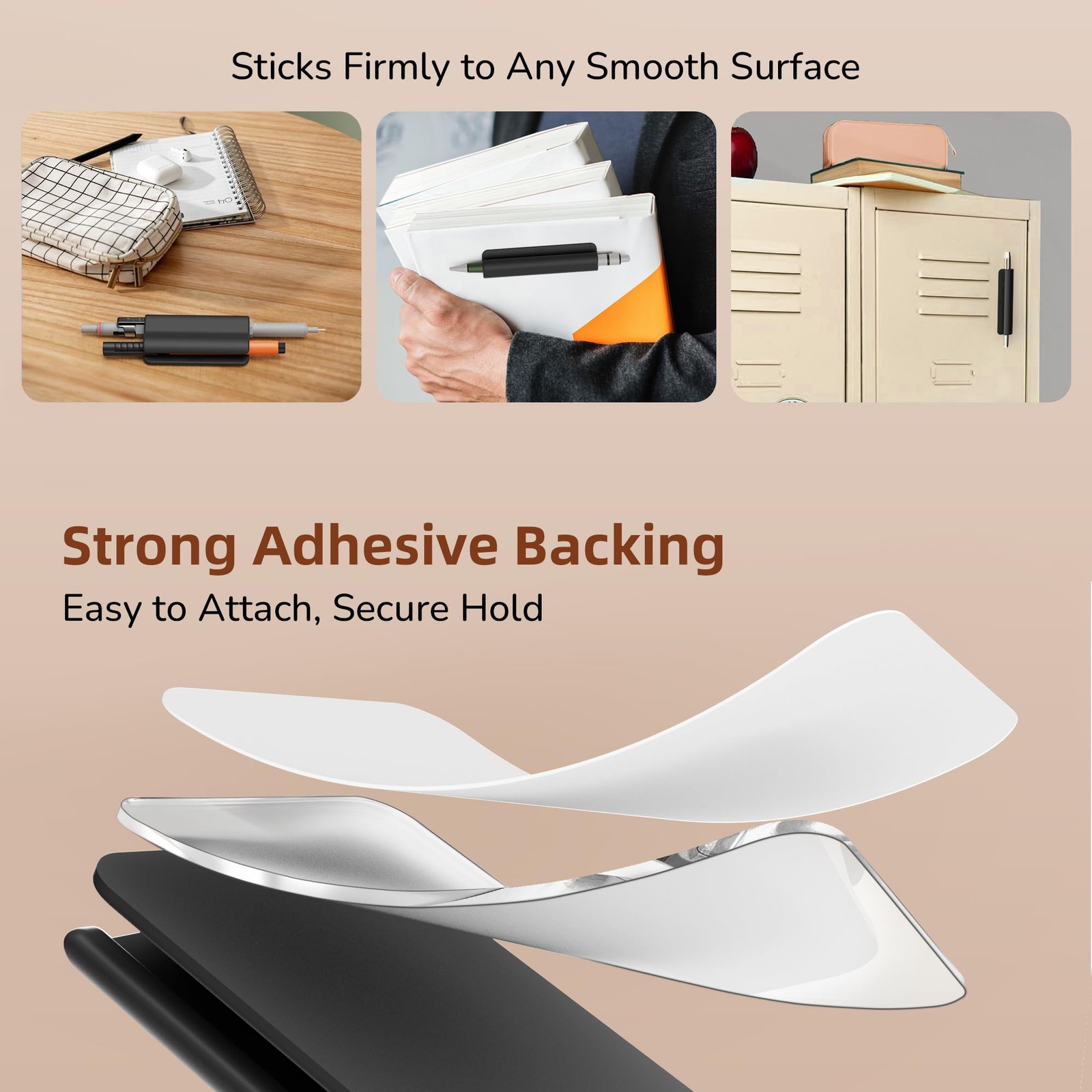 6-Pack Silicone Pen Holder with Single & Double Slots,Self-Adhesive Design fo…