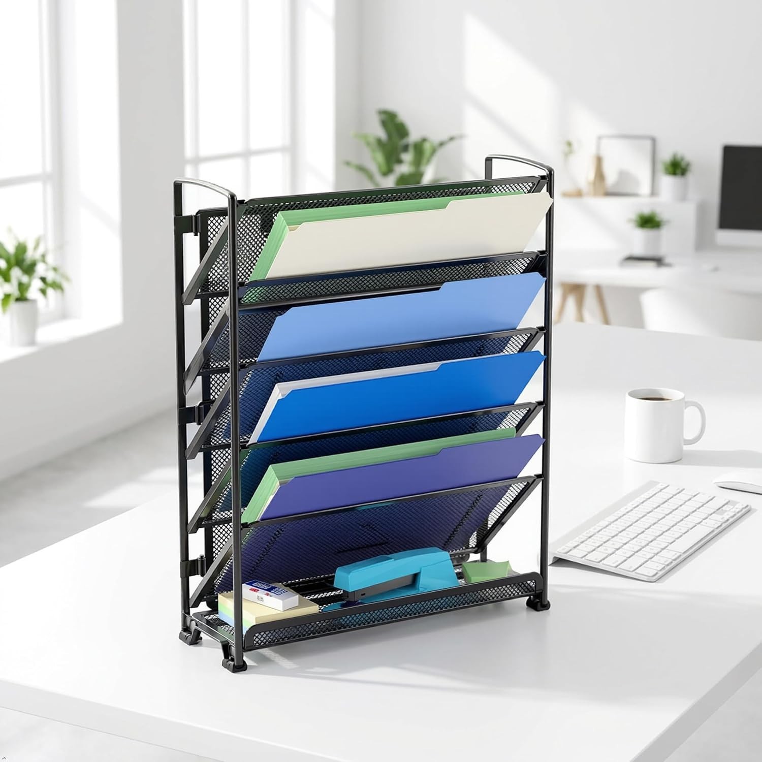 Durable Alloy Steel 6-Tier Wall Mount Letter Tray – Home Office Must-Have