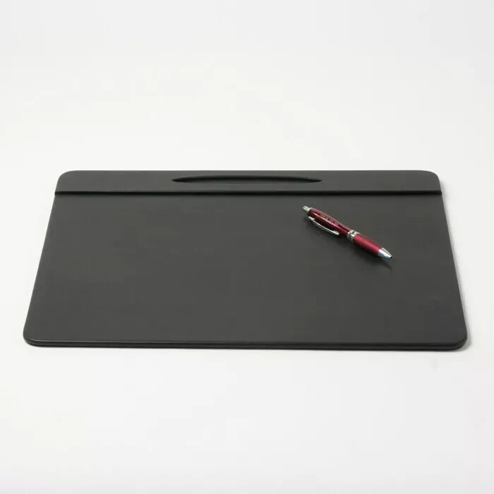 Top Rail w/Pen Well Leather Desk Pad (17 x 14) (Black)