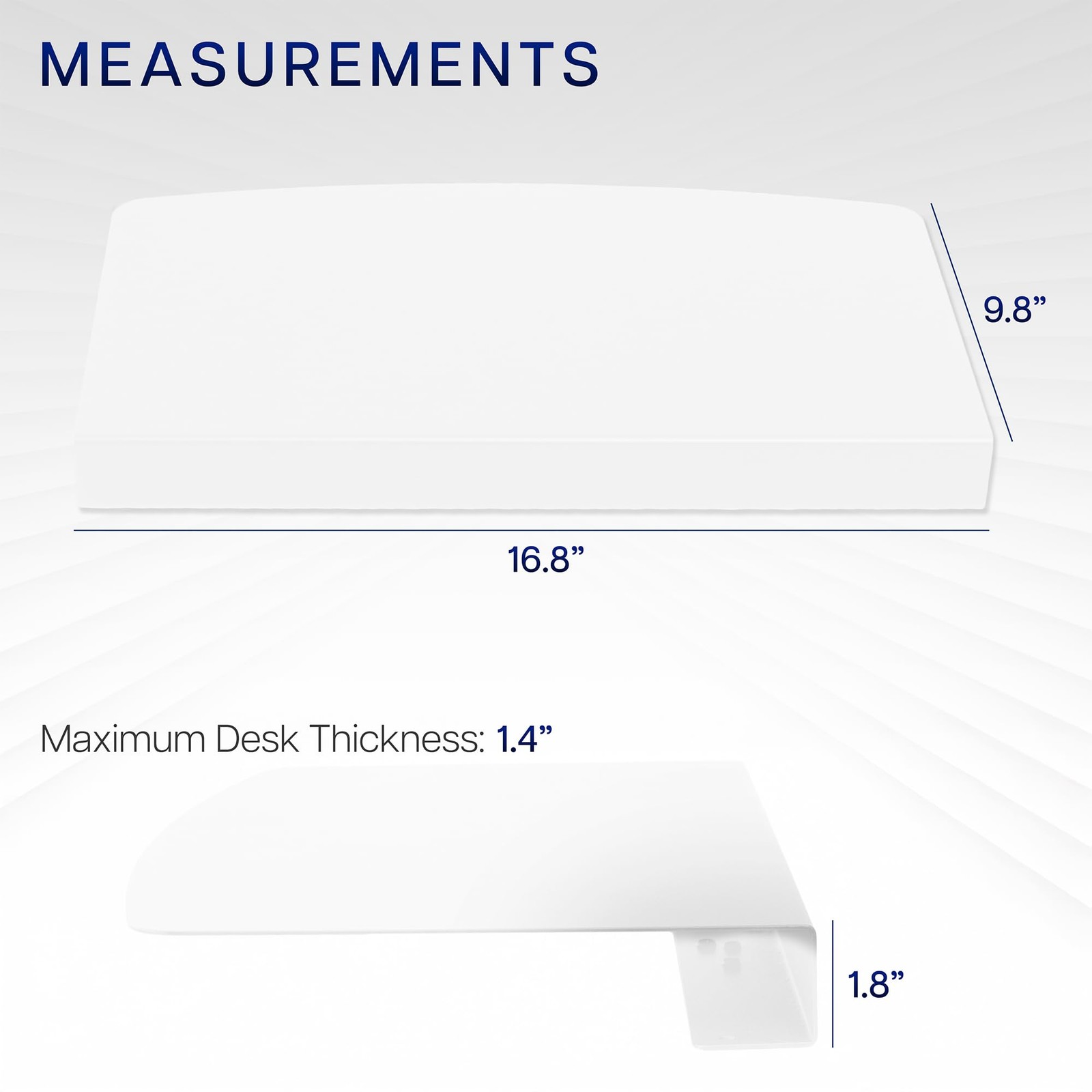 VIVO 17 inch Corner Desk Connector Sleeve for Keyboard 17″ Straight, White