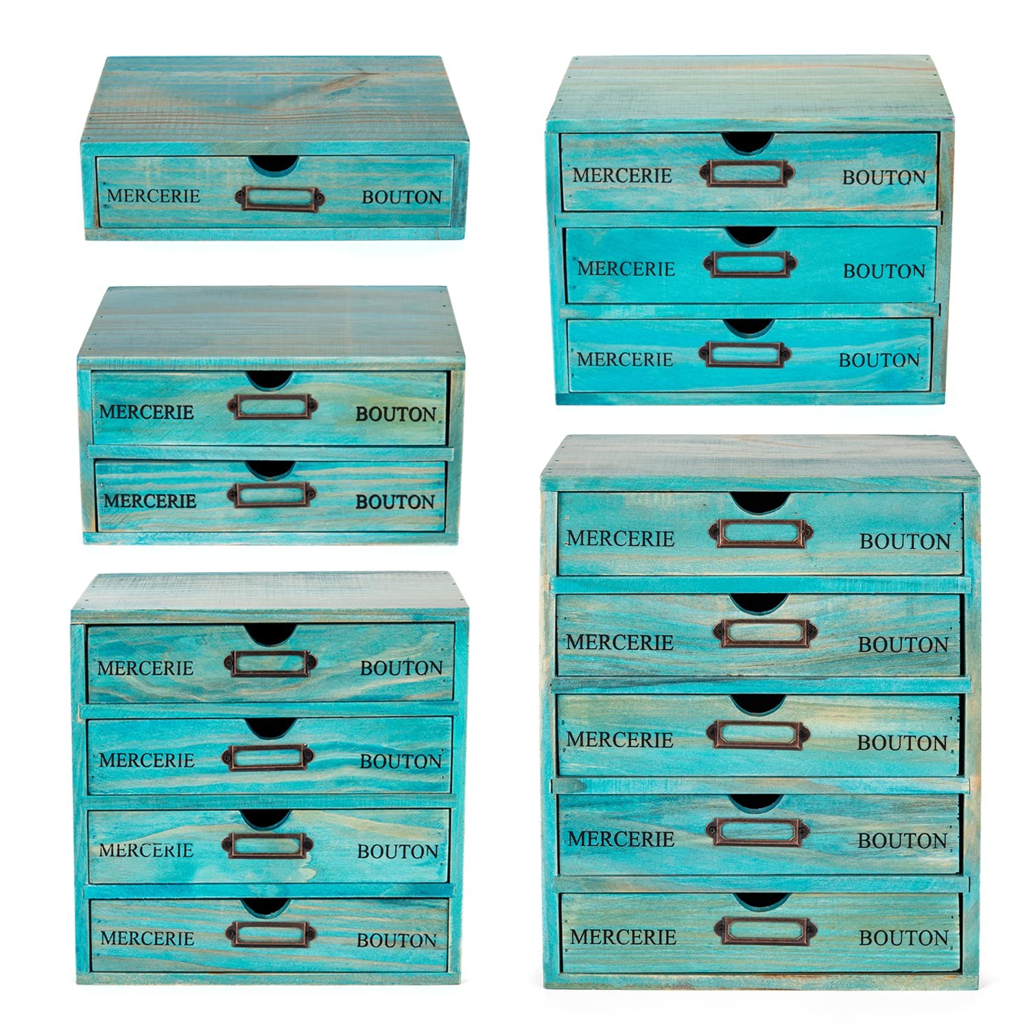 5-piece Full Matching Set Turquoise Wooden Cabinets,European Country Style De…