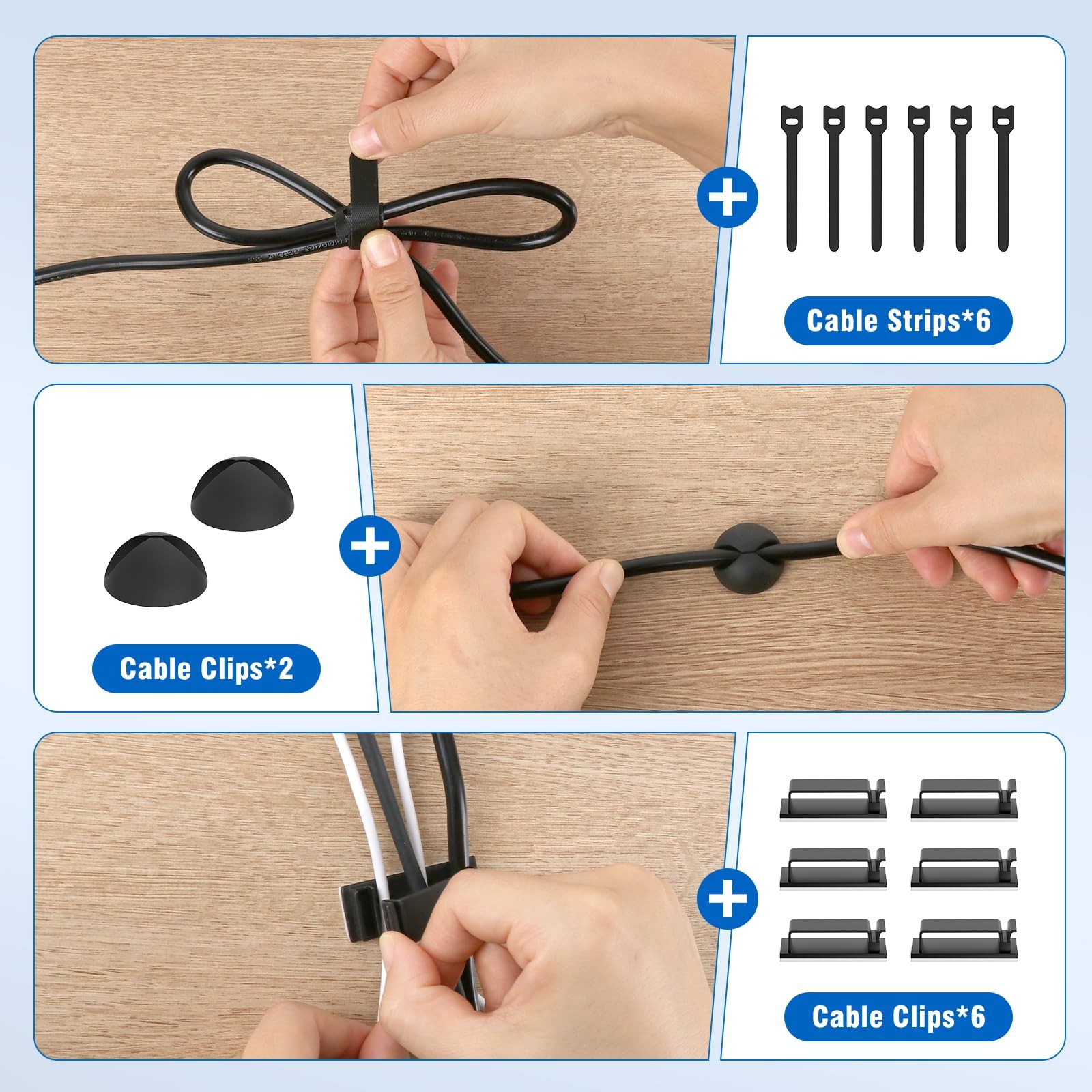2 Pack No-Drill Under Desk Cable Management Tray 33.8 inch Large Wire Black