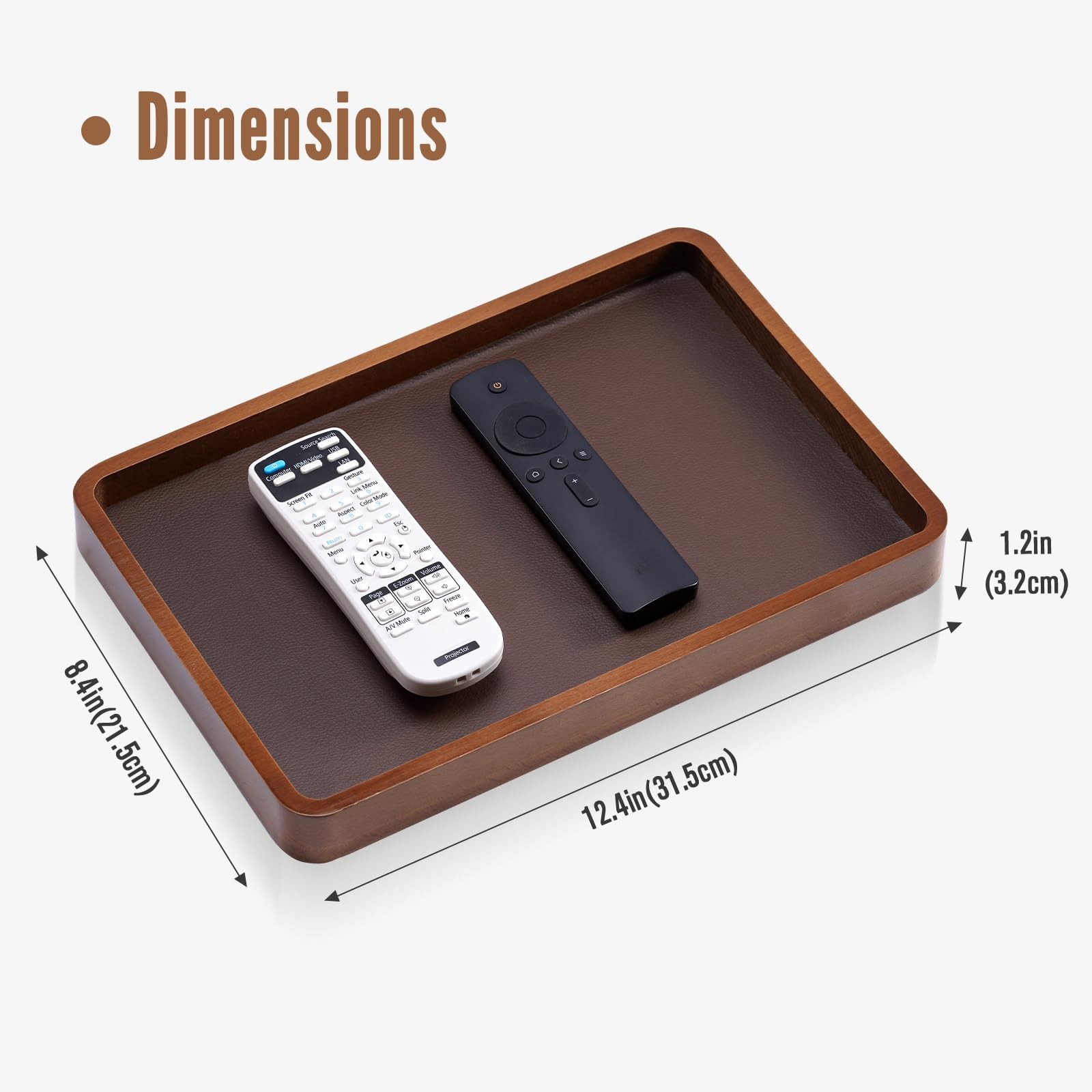 ProCase Wooden Valet Tray for Men, Wood Catch-All EDC Organizer, Dark Brown