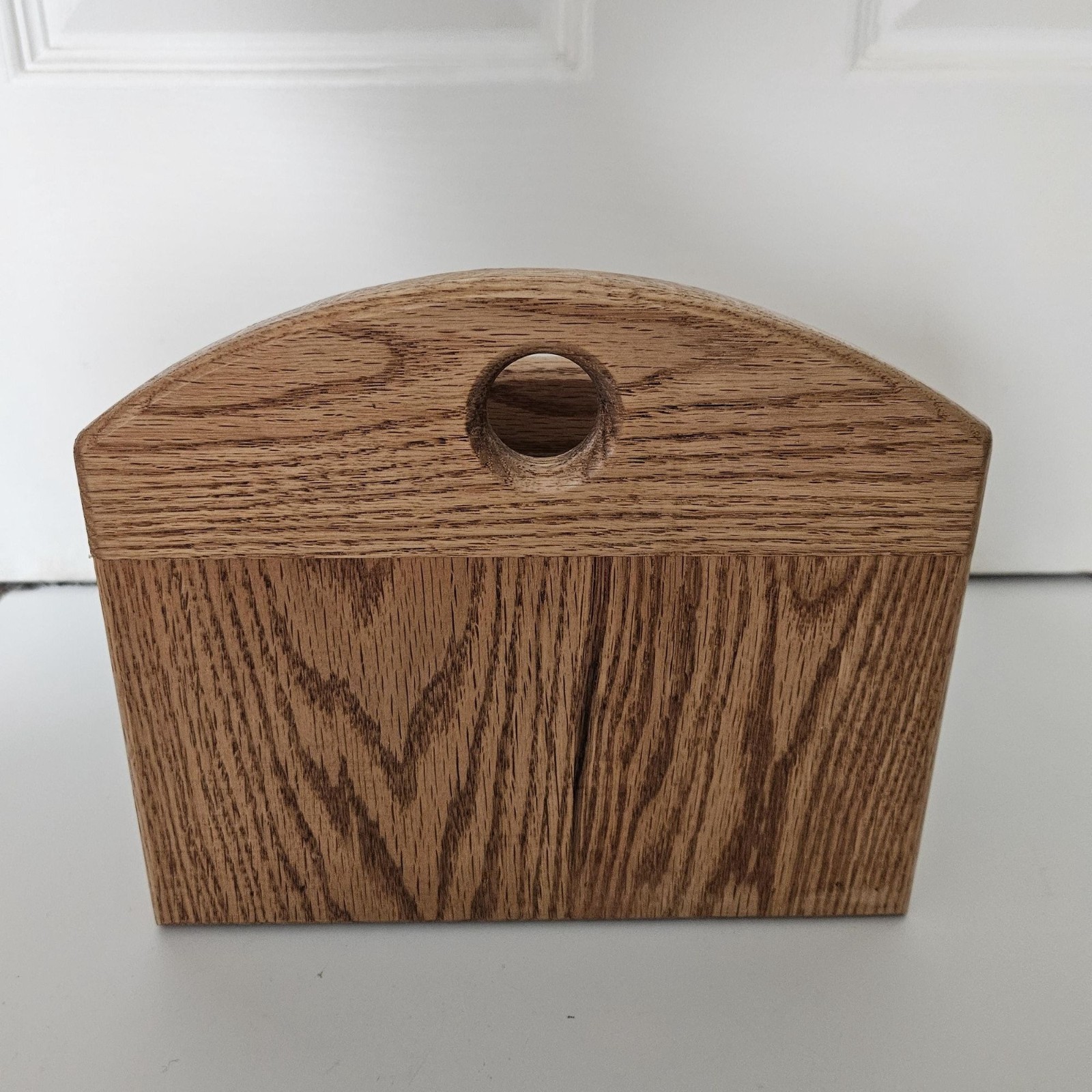 Vintage Solid Oak Wood Mail File Organizer, Desktop Office Decor, Hand Carved