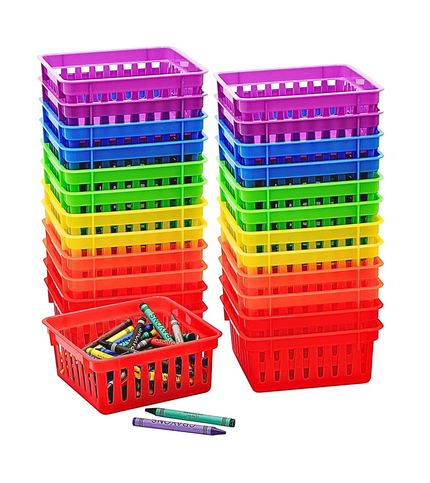 24 Pack Square Small Classroom Storage Baskets Organizer Bins for Desk