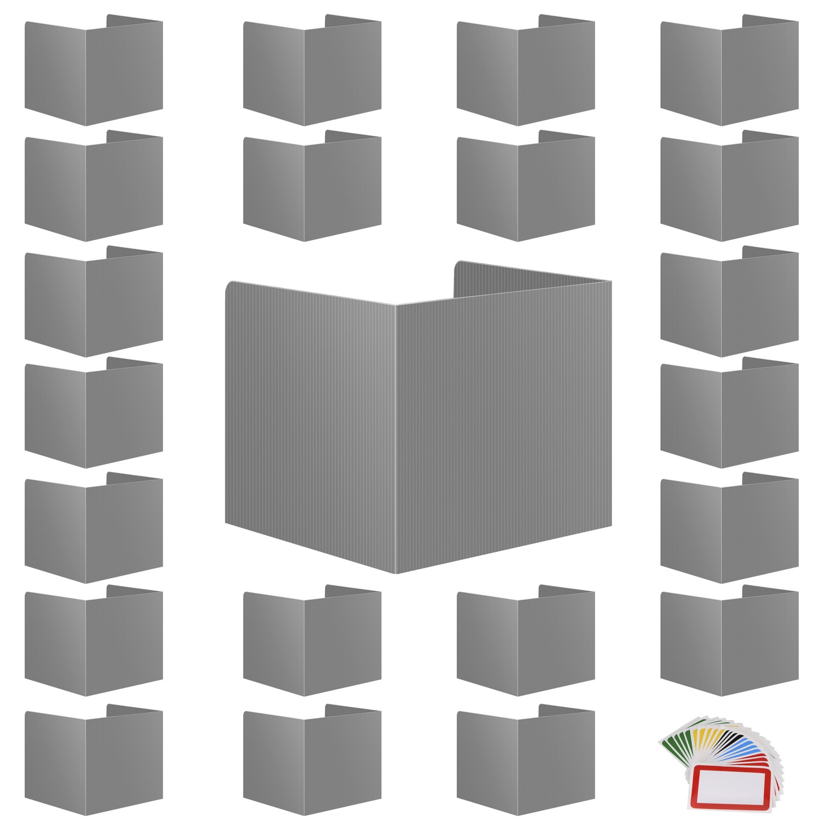 22-Pack Desk Dividers for Students – Waterproof & Durable Plastic Divider, Grey