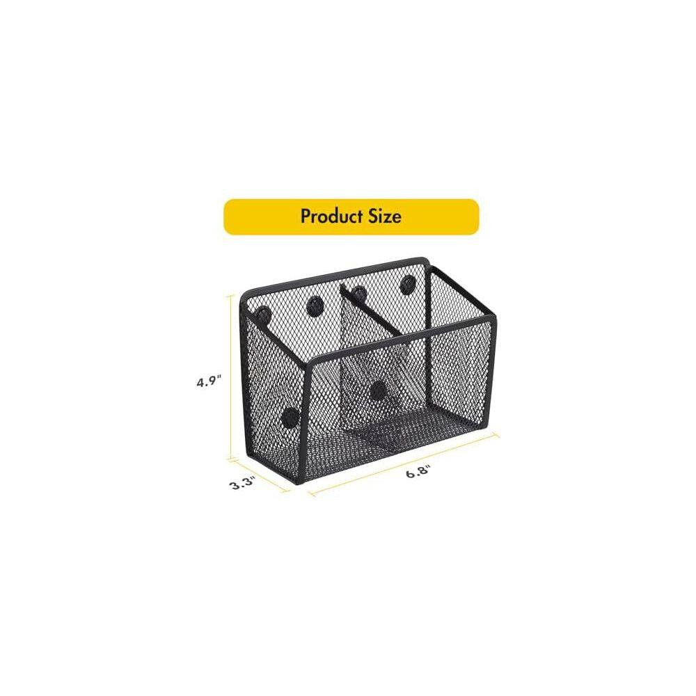 1-Pack Magnetic Mesh Pen and Pencil Holder for Whiteboard Refrigerator Strong Ma