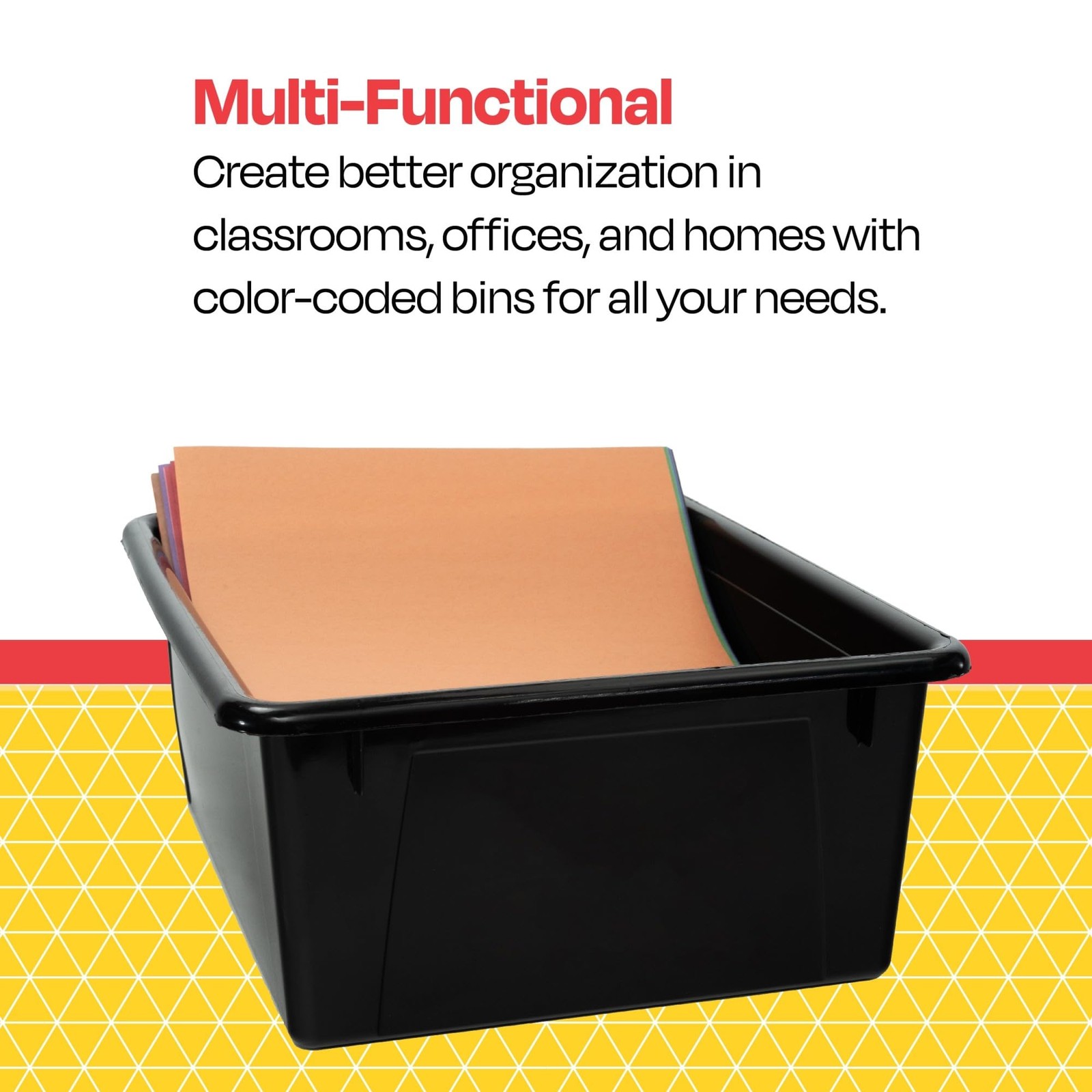School Smart Sturdy Plastic Storage Tray, Multifunctional Design for Classroo…