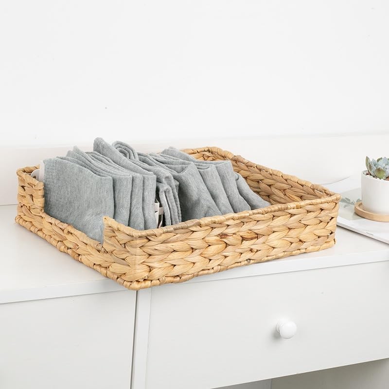 Water Hyacinth Letter Tray, Woven Desk Tray, Wicker Desktop Basket Organizer …