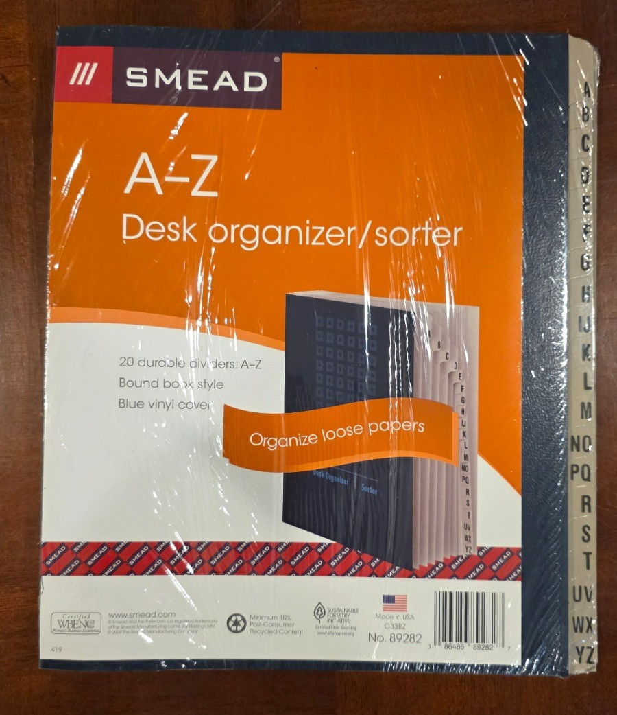 NEW Smead Expandable File Sorter, Office Supplies, Alphabetic (A-Z) Desk Organ