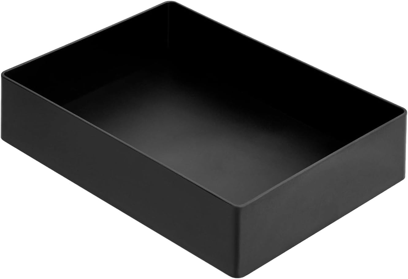 Amazon Basics Rectangular Plastic Desk Organizer Bundle, 3 Pieces with Black