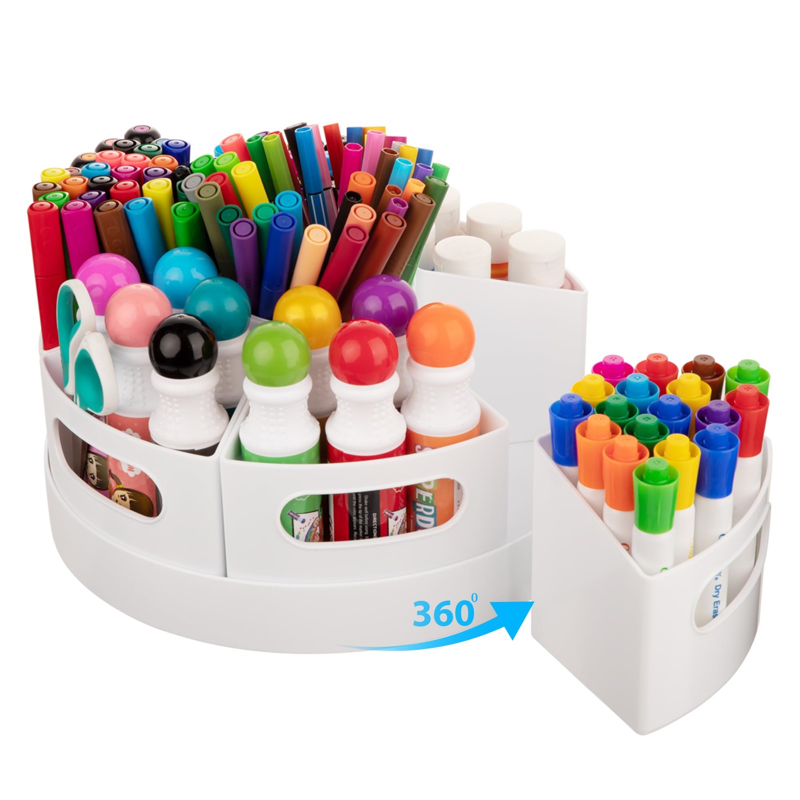 Rotating Art Supply Organizer, Extra Large 360° Caddy Organizer with 7 Remova…