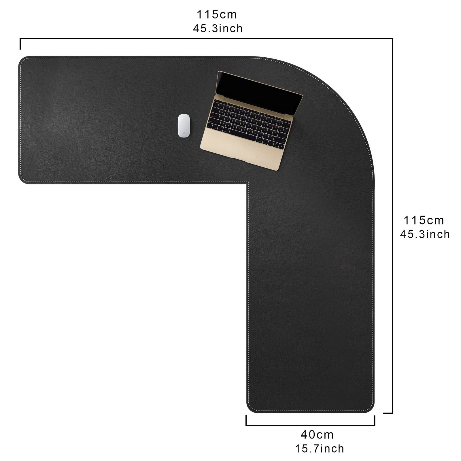 Mydours Xxl 46X46X16 L Shaped Desk Mat Extra Large L Shaped Desk Pad Smooth Pu