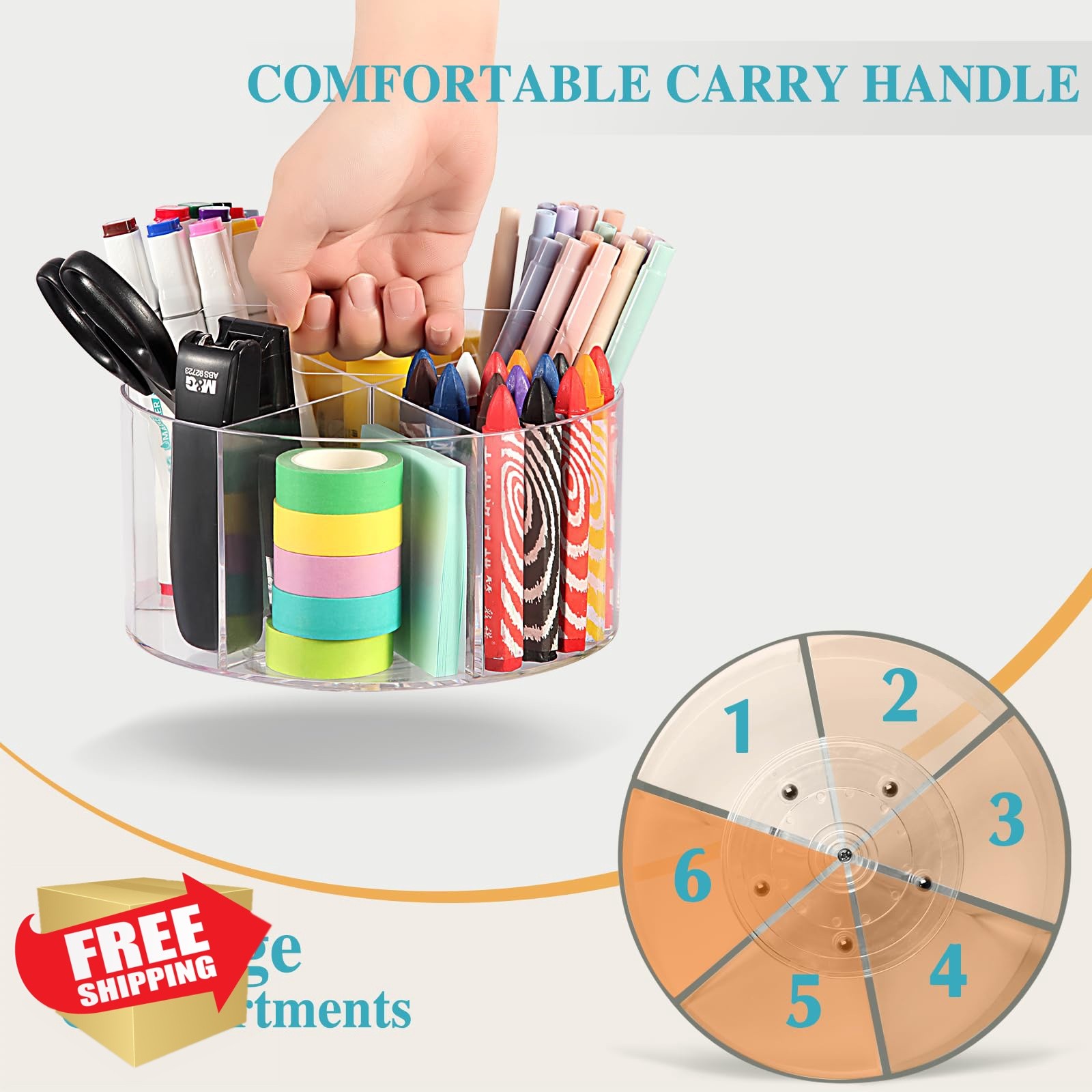Hiborateed Super Large Size Rotating Pen Holder