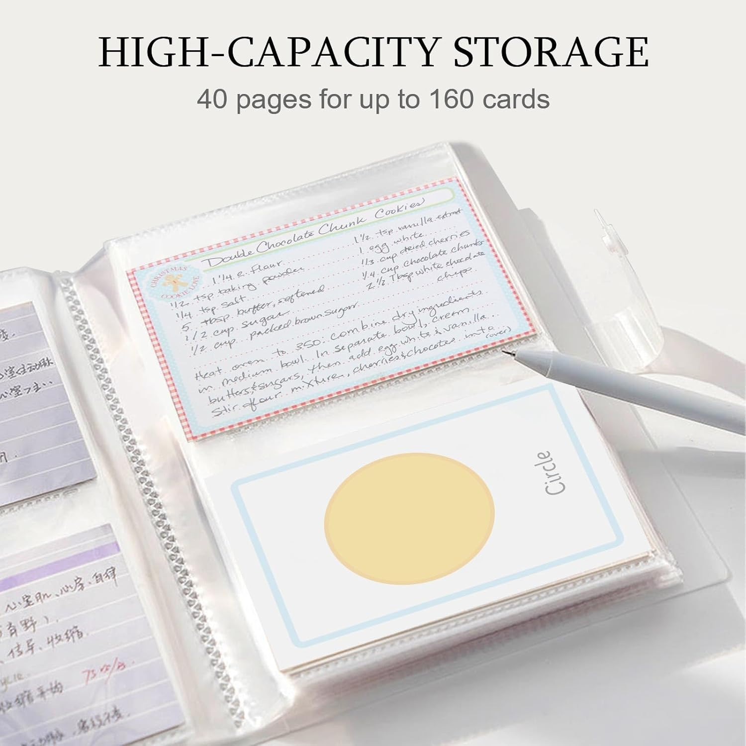 3X5 Index Card Organizer, Index Cards Clear Plastic Holder