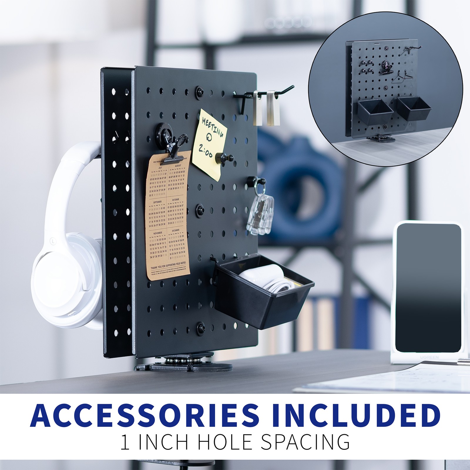 VIVO Steel Clamp-on 10″ x 12″ Rotating Pegboard, Magnetic Privacy Panel