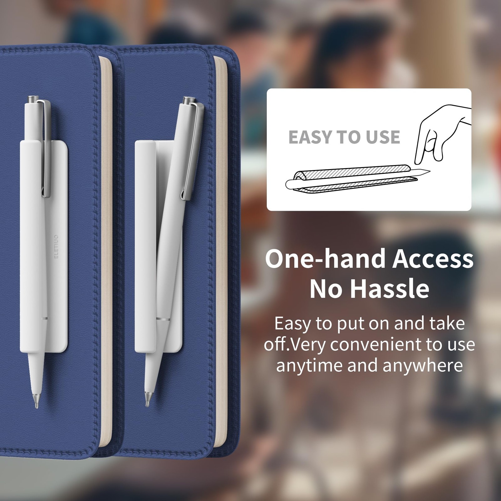 Pencil Holder For Most Pens,Pencils,Self-Adhesive Stick To Notebooks,Diary,De…