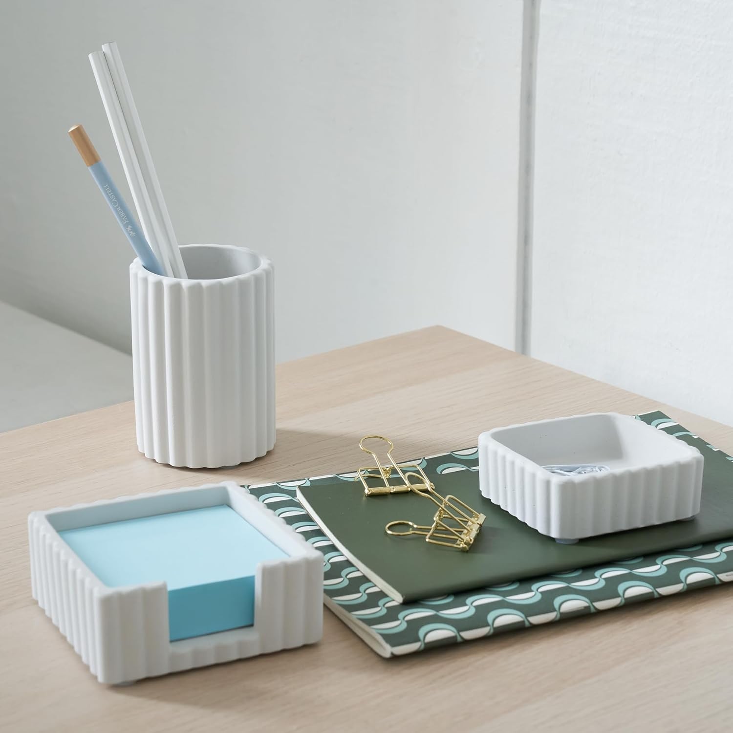 3-Piece Concrete Desk Accessories – Enhance Style & Organization Effortlessly