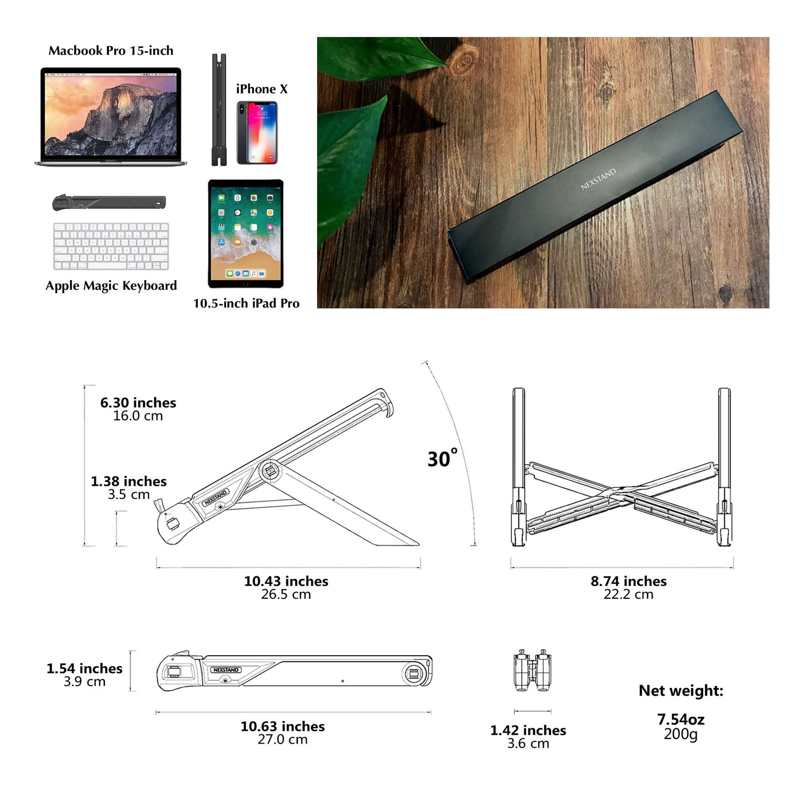 K7 Laptop Stand, Foldable Portable Stand,Black, Lightweight Ergonomic…