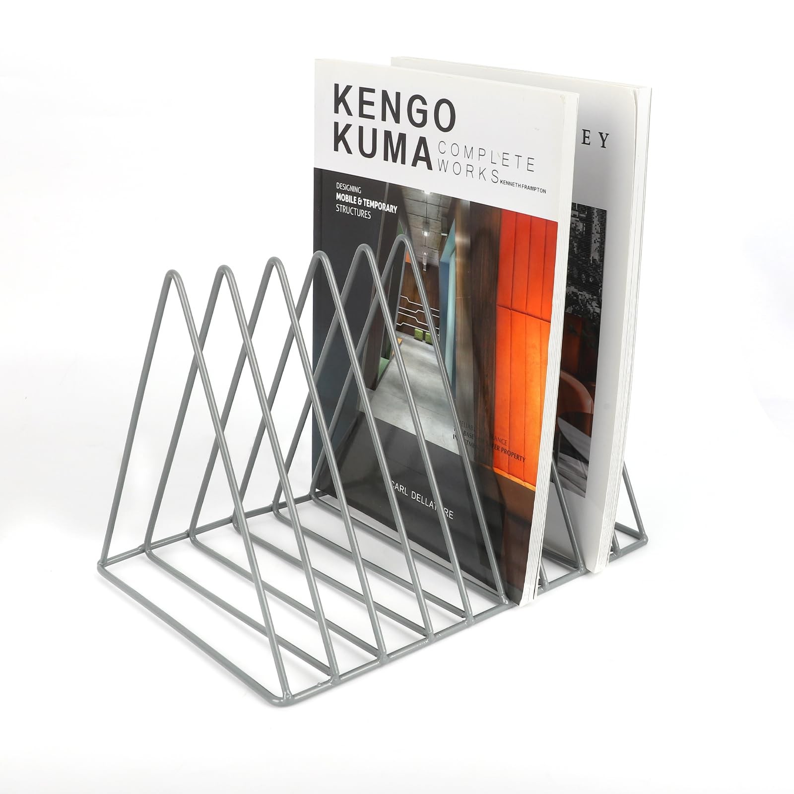Vinyl Record Holder Storage, 9 Slot Metal Magazine Book Album Display Rack, S…