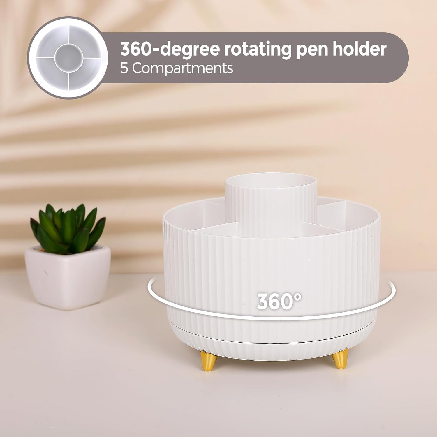 White Office Supplies Set, Office Desk Accessories 10PCS, Pencil Holder for Desk