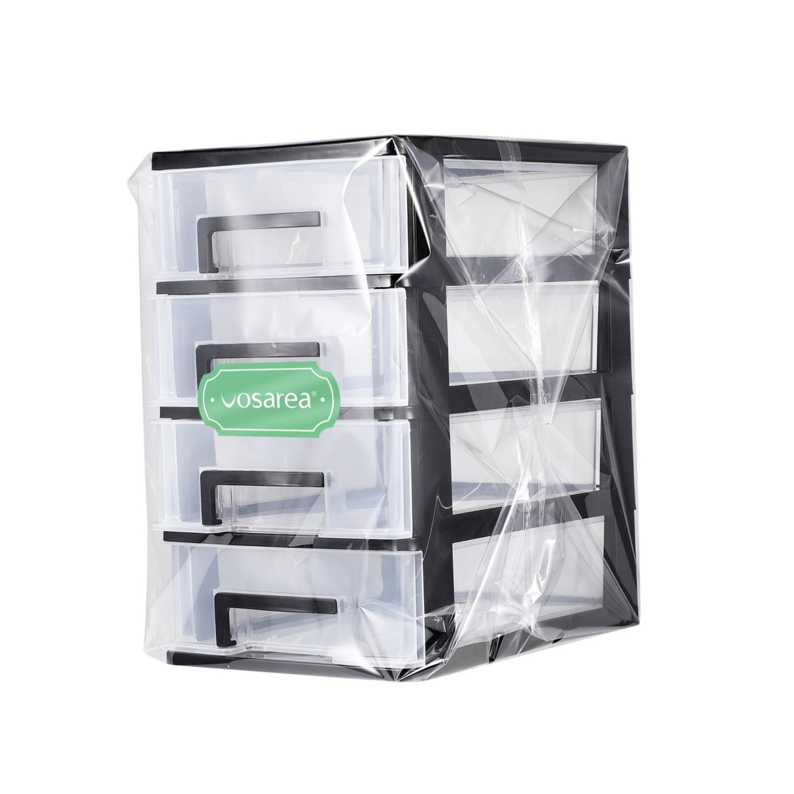Plastic Drawers – 4 Layer Small Desktop Organizer 25.20X21.00X15.20CM, Black