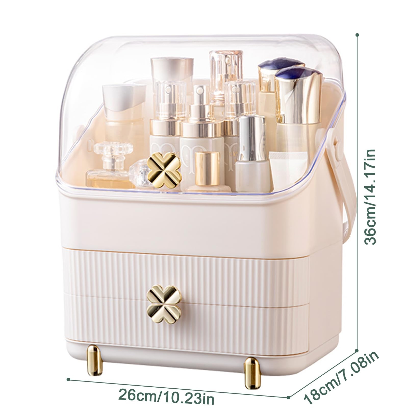 Preppy Skincare Organizers Makeup Organizer Holder Cosmetic Ivory White