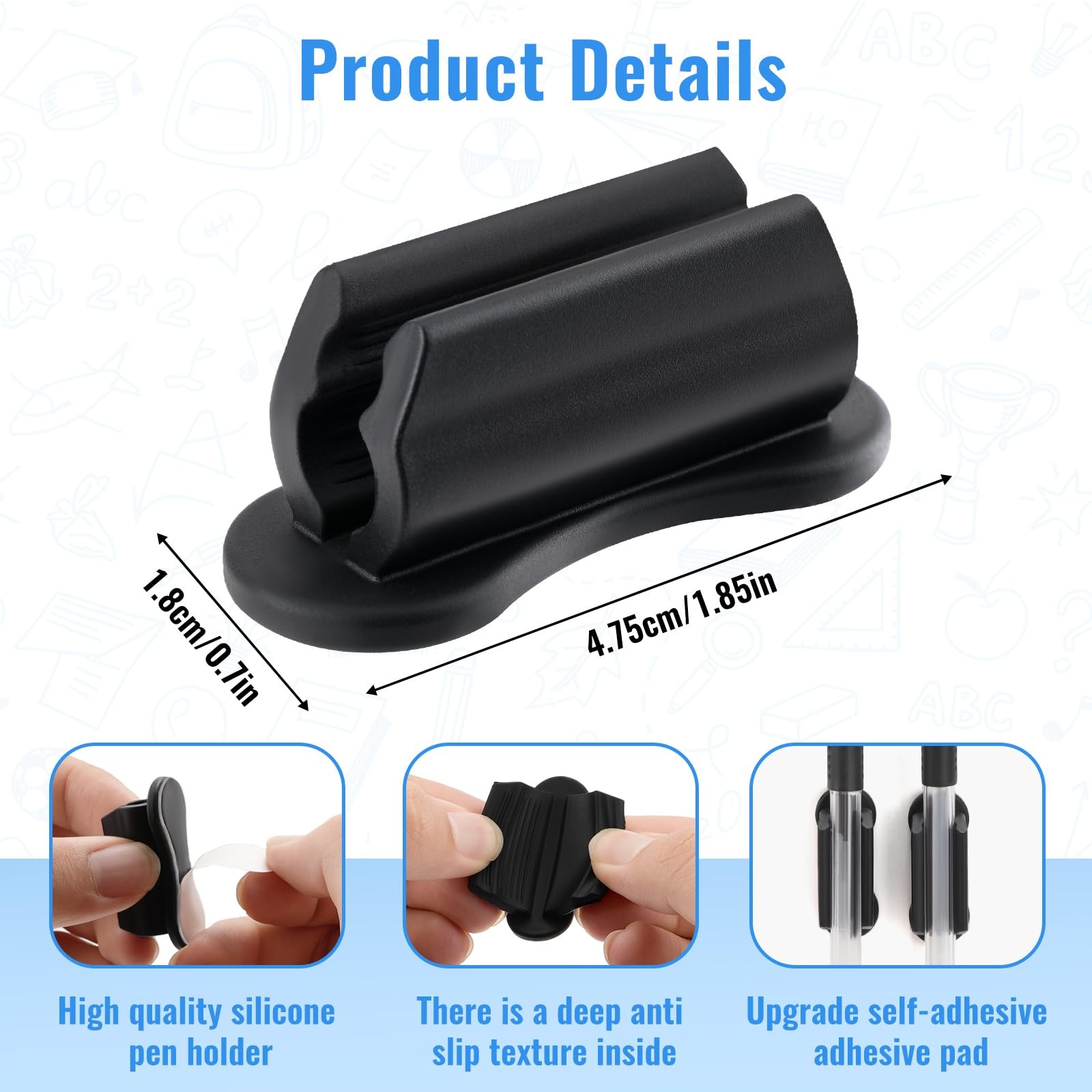Adhesive Pencil Holders for Desk, 40 PCS Silicone Pencil Holder for Desk,Mark…