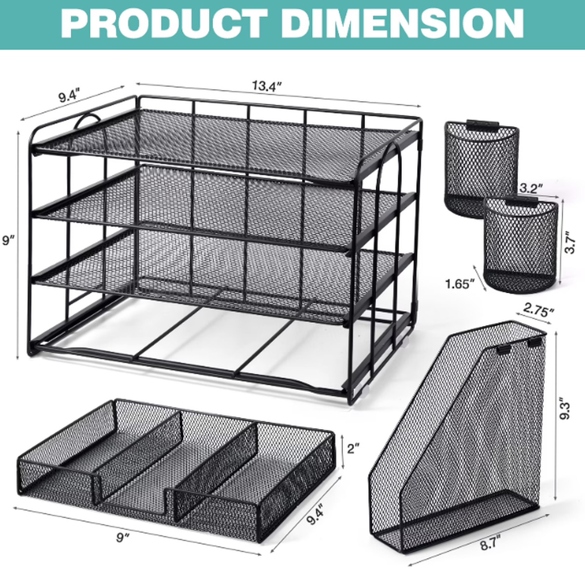 Livhil Desktop Organizer 4-Tier Desk Organizers Sets and Storage, File Organizer
