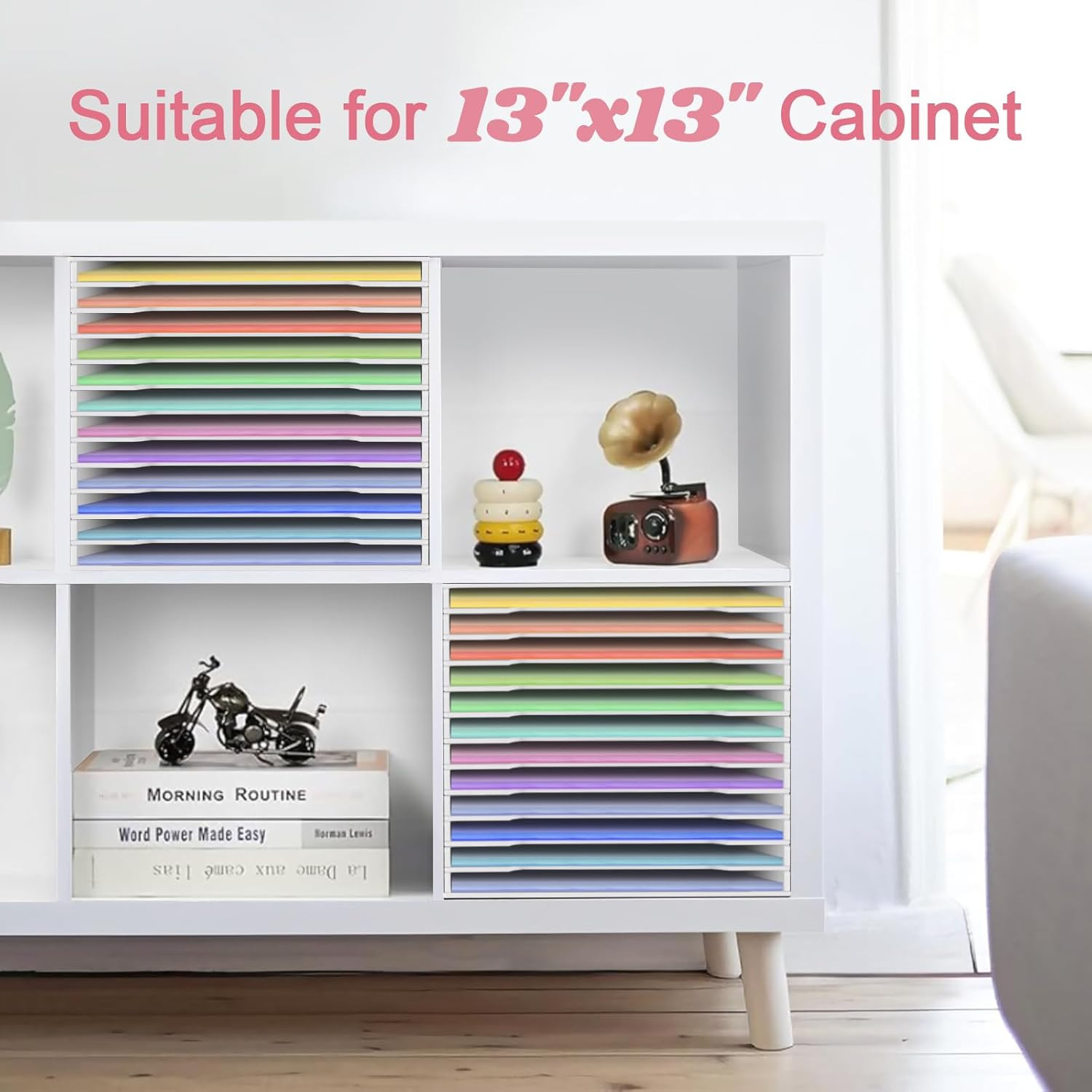 12X12 Paper Storage Organizer – 13 Tier Desk File Organizer with Adjustable Shel