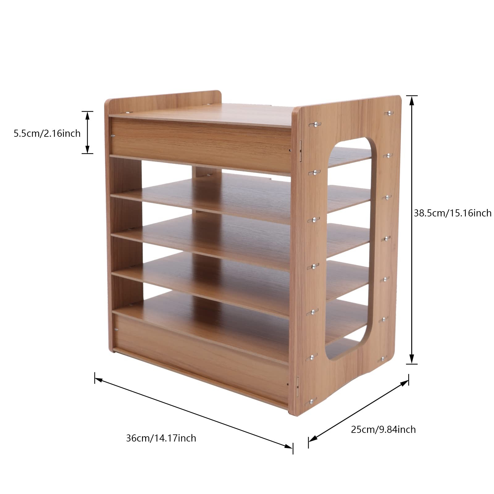 7Tier Widen Wood Office 36*25*38.5cm/14.17*9.84*15.16in, Natural Color