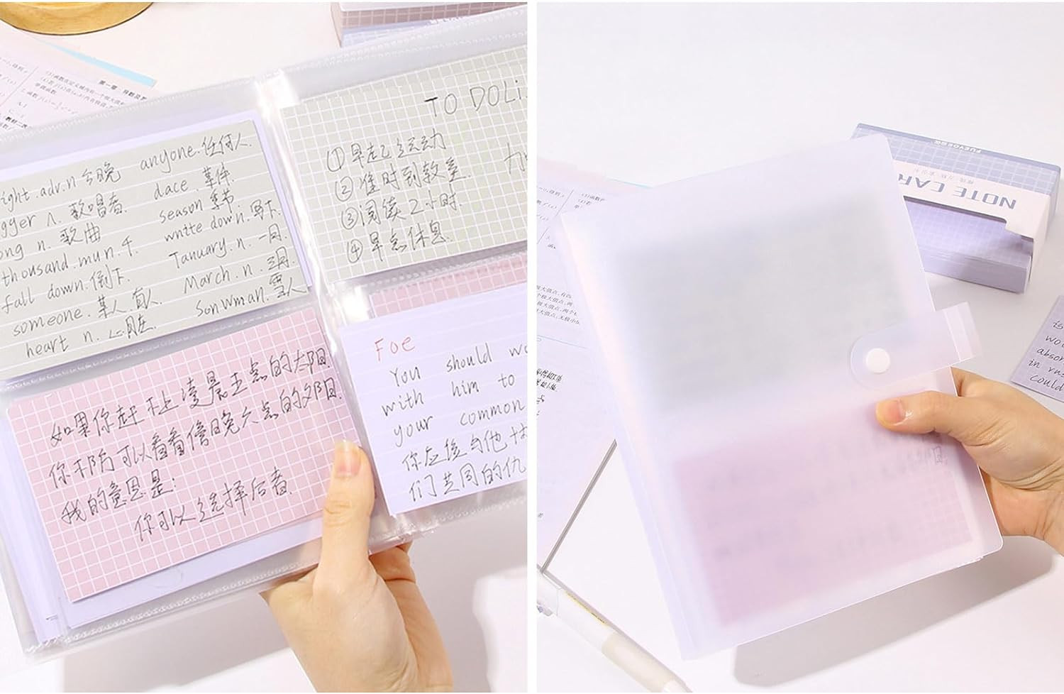 2 PCS 3X5 Index Card Organizer, Index Cards Clear Plastic Holder