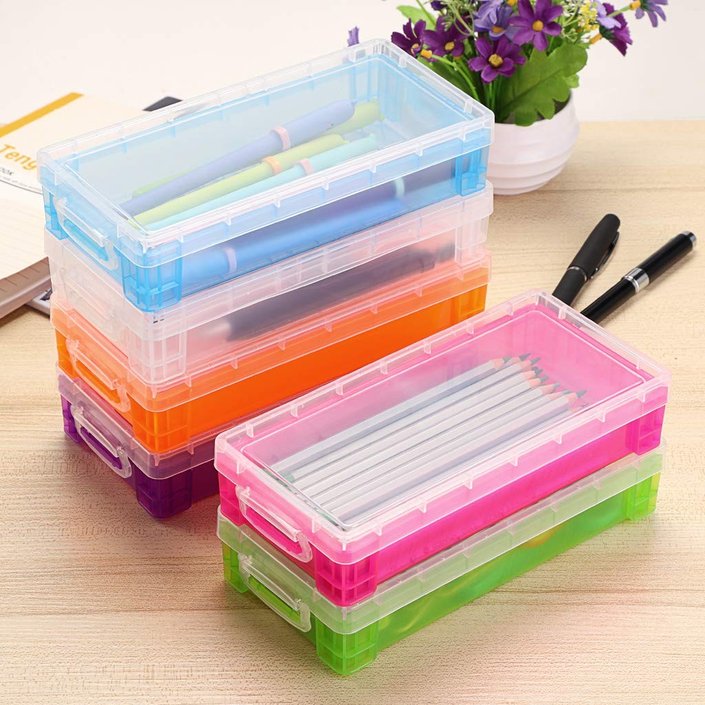 BTSKY Large Capacity Pencil Box, Office Supplies Storage Large, Colorful