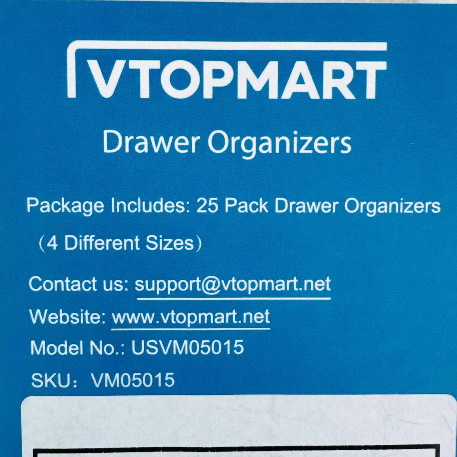 VTopMart Desk Kitchen 25 Pack Drawer Organizers 4 Different Sizes Clear Plastic