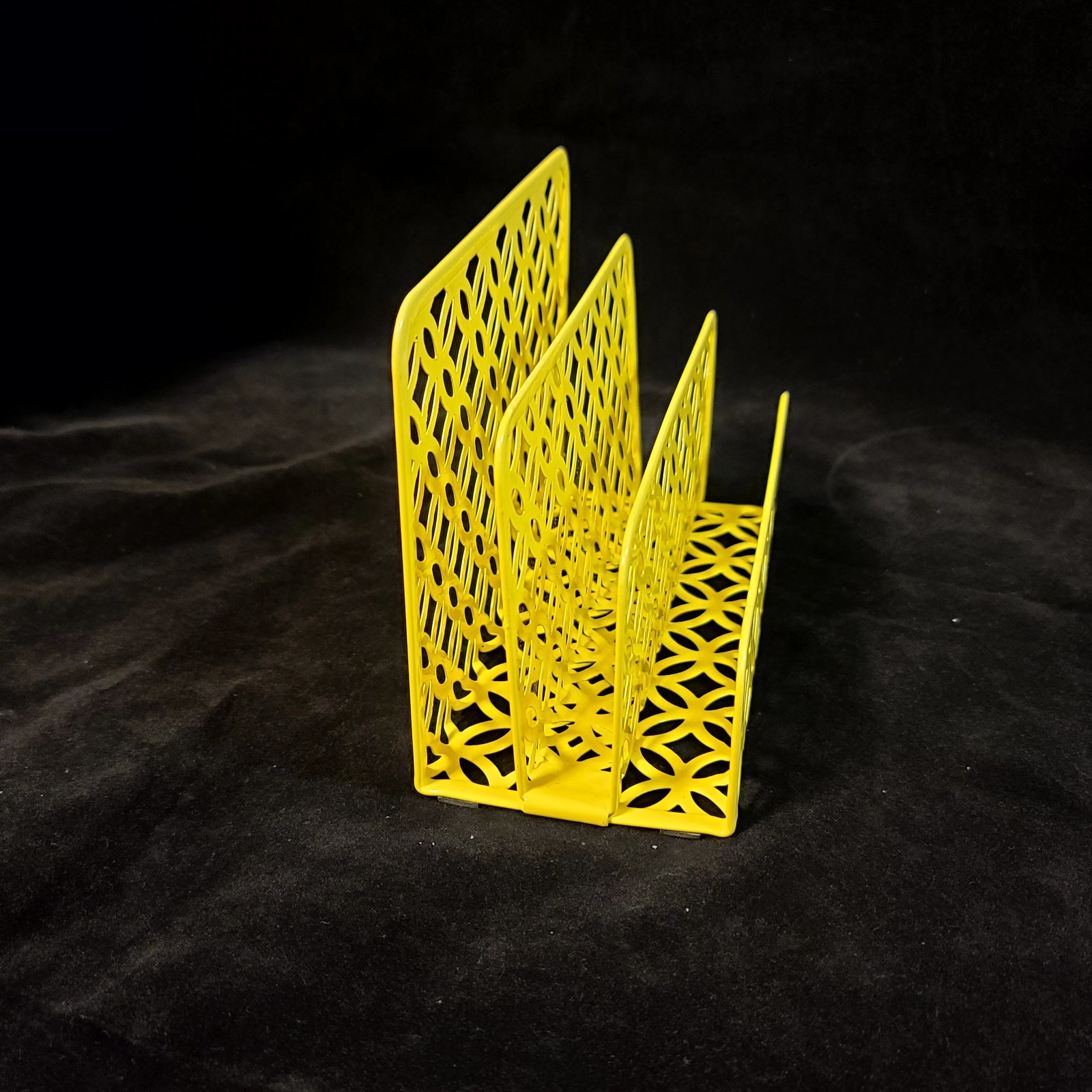 Yellow Desk Organizer Mail Sorter Metal Letter Holder Office