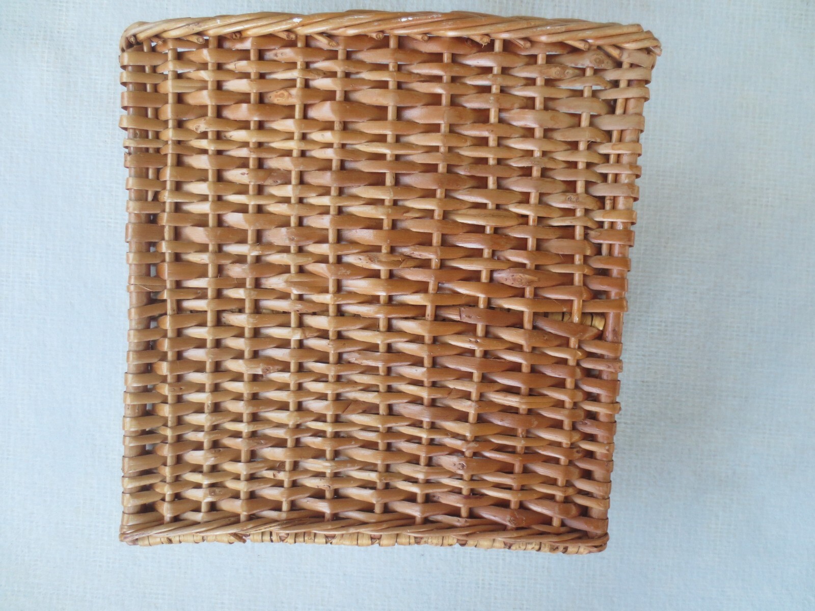 WICKER 5 SLOT DESK ORGANIZER FROM PORTUGAL 11″ X 11″ X 6″ (MINT COND.)
