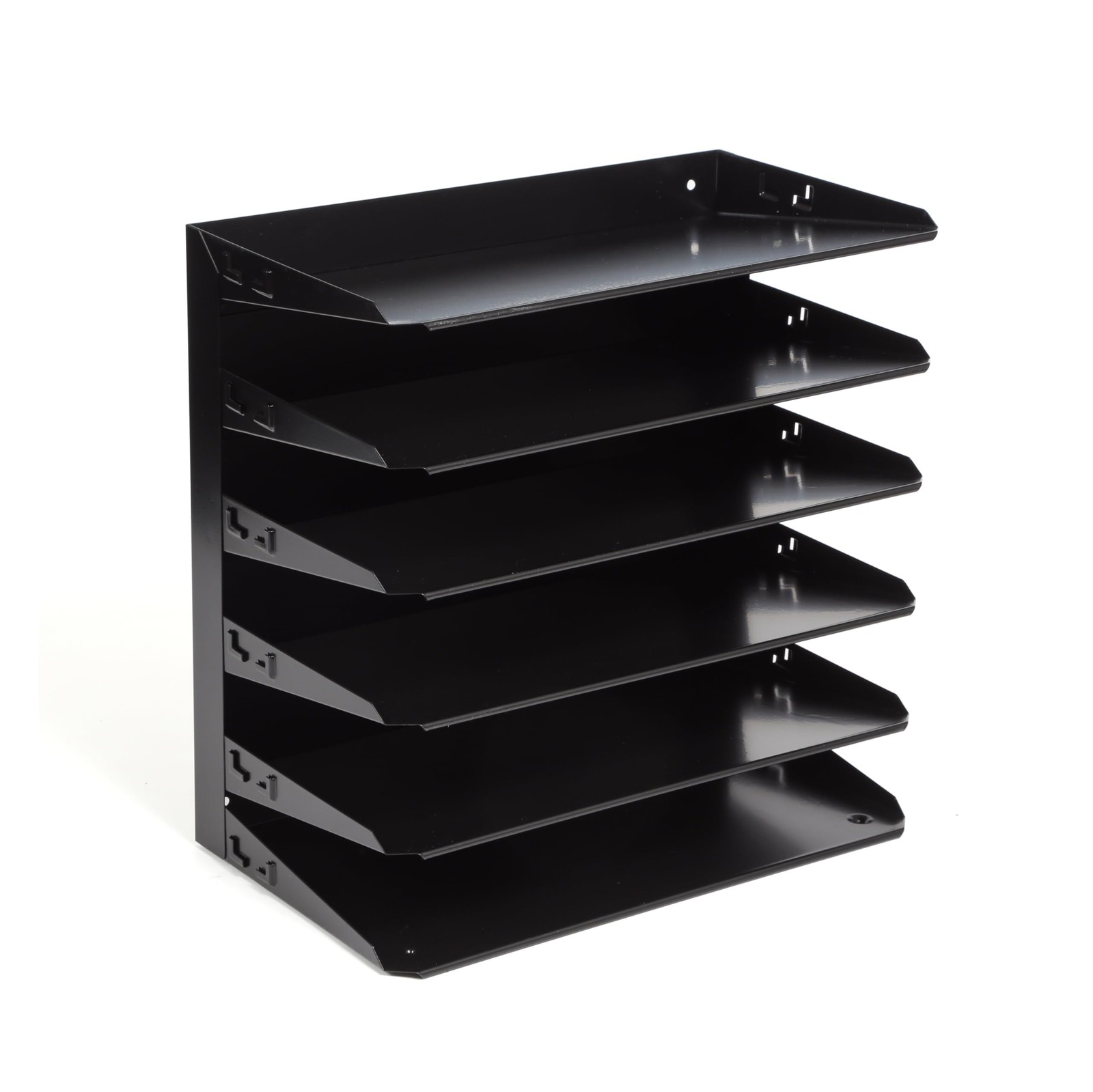 Desktop Horizontal 6-Slot Legal File Binder Organizer Storage Letter Tray, Bl…