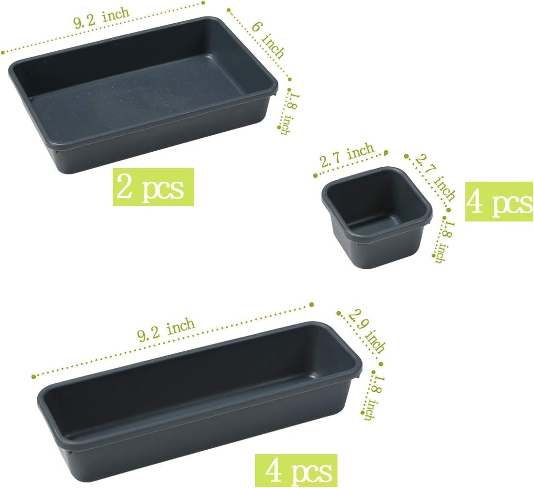 Interlocking Desk Drawer Organizer Separators for Kitchen, Bathroom, Makeup, Off