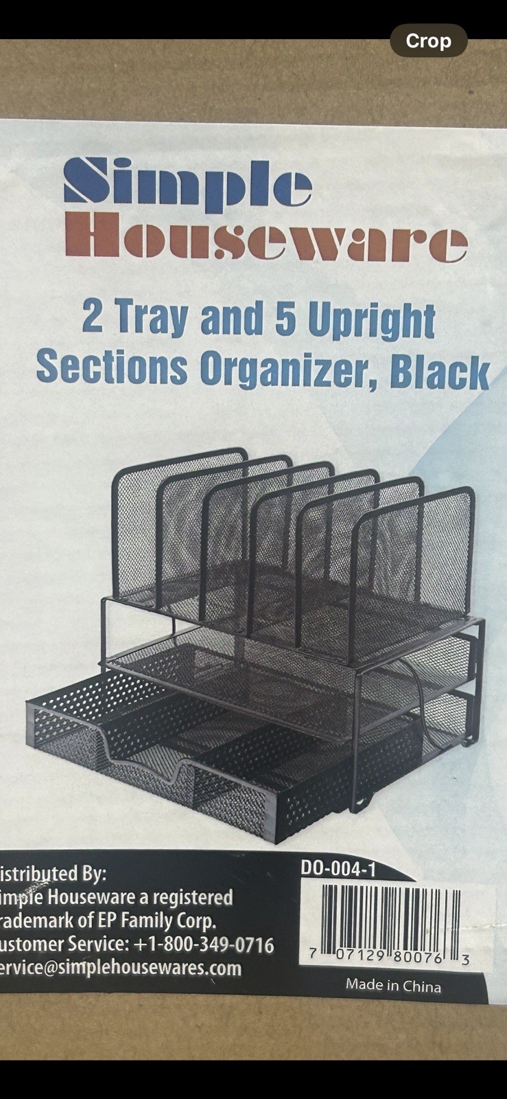Simple Houseware 2-Tray 5-Section Desk Organizer Black-NEW