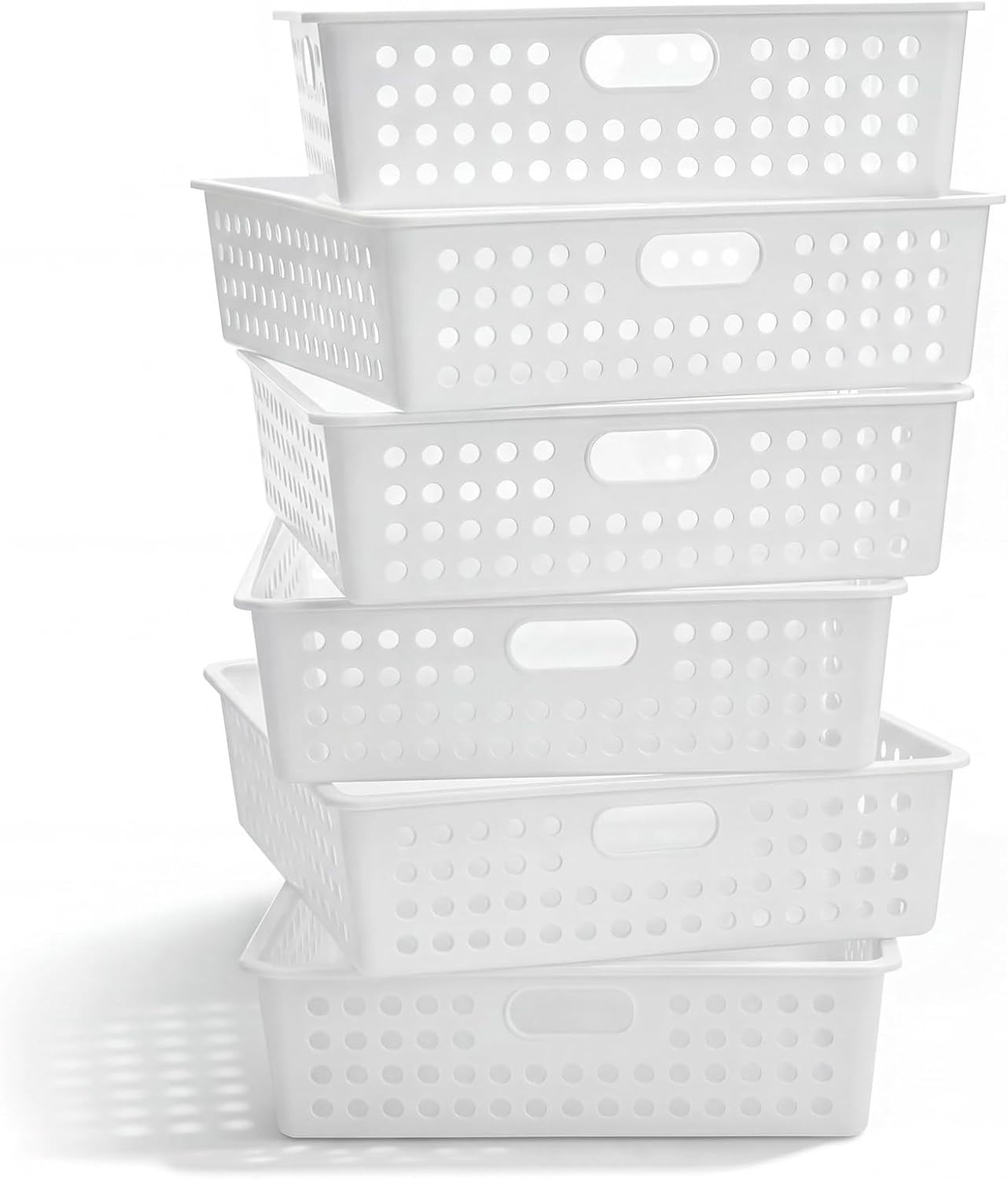6 Pack Classroom Storage Baskets with Handle 14”X10” Paper Tray Holds A4 Turn